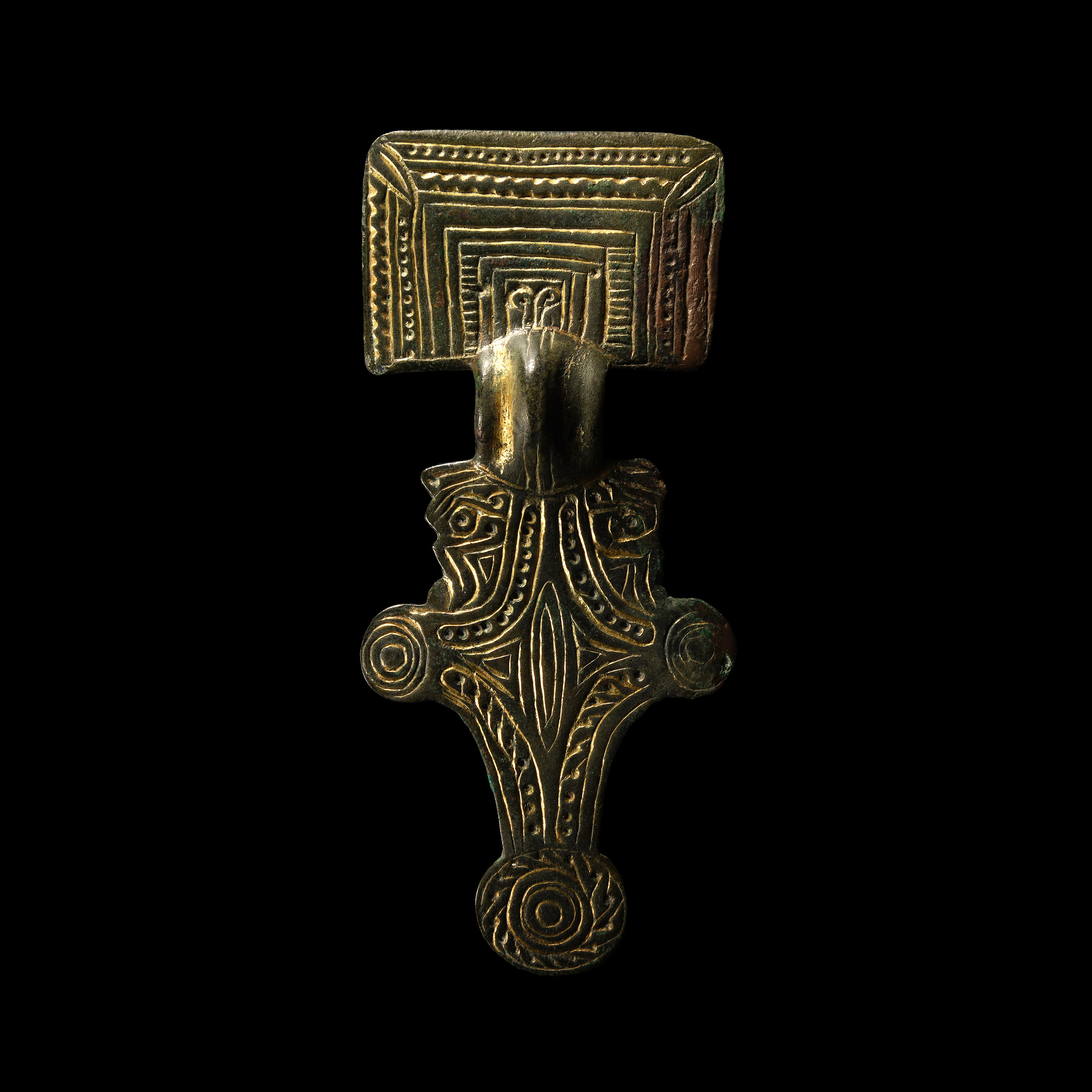 Anglo-Saxon Gilt Bronze Great Square-Headed Brooch