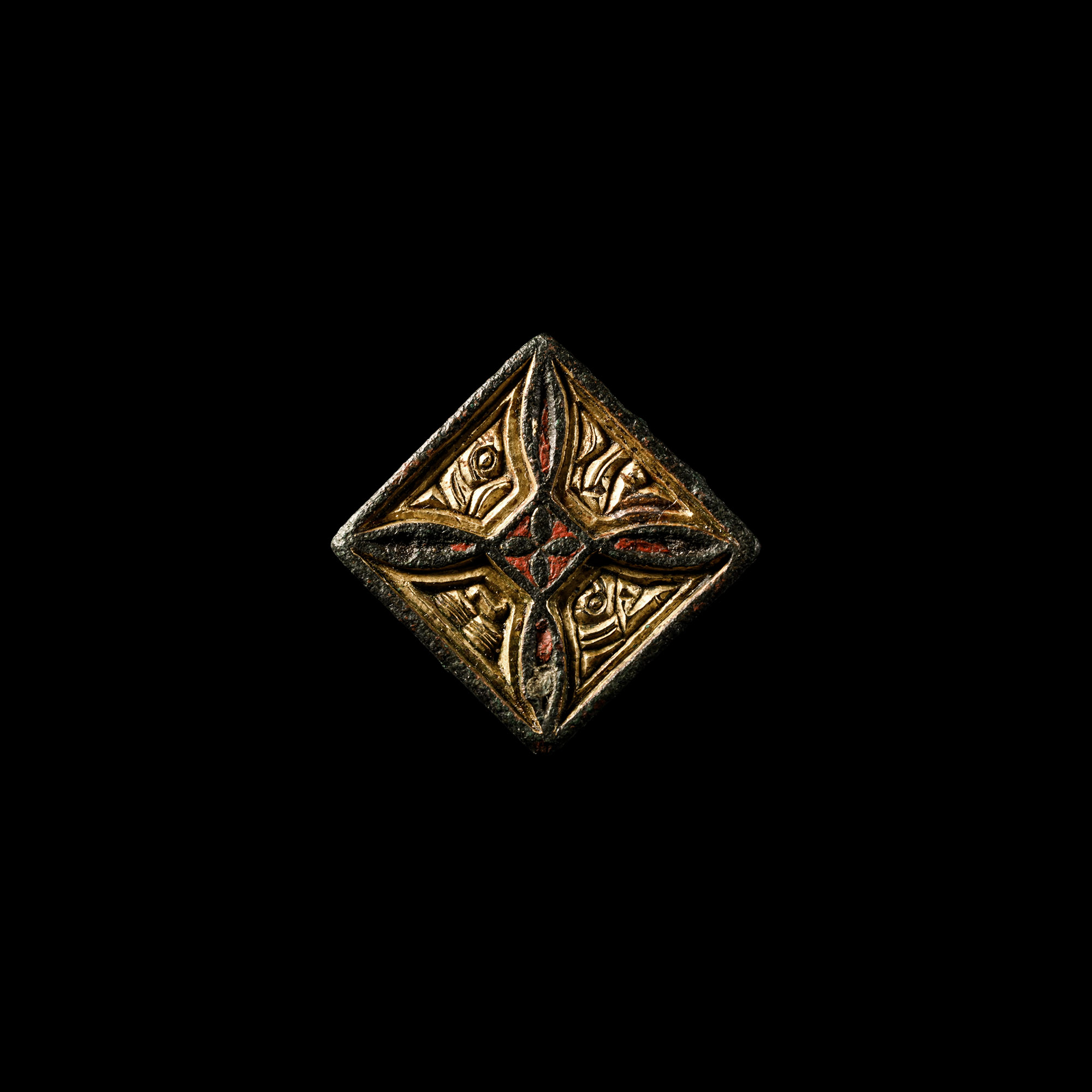 Anglo-Saxon Gilt-Bronze Cruciform Mount