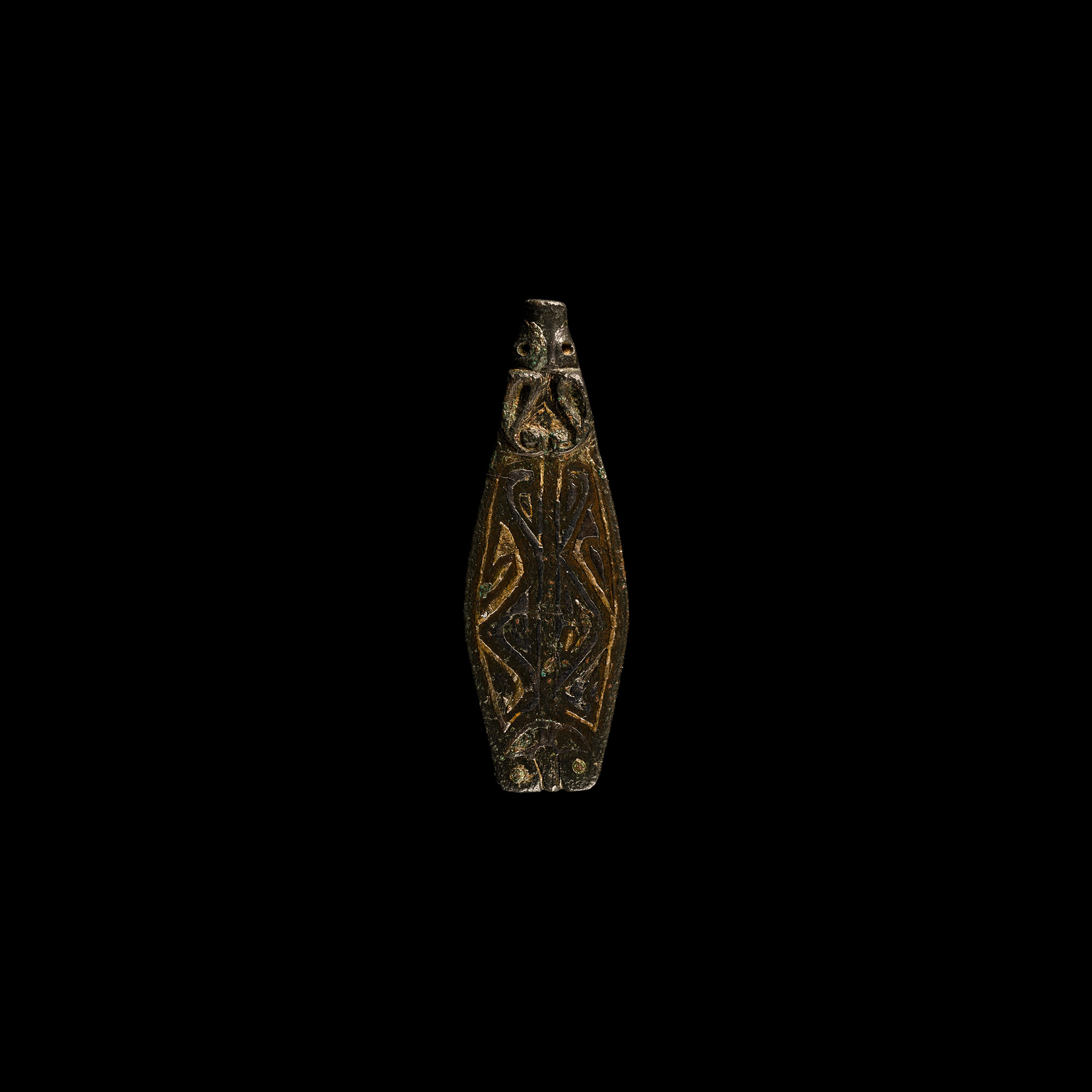 Large Anglo-Saxon Bronze Zoomorphic Strap End