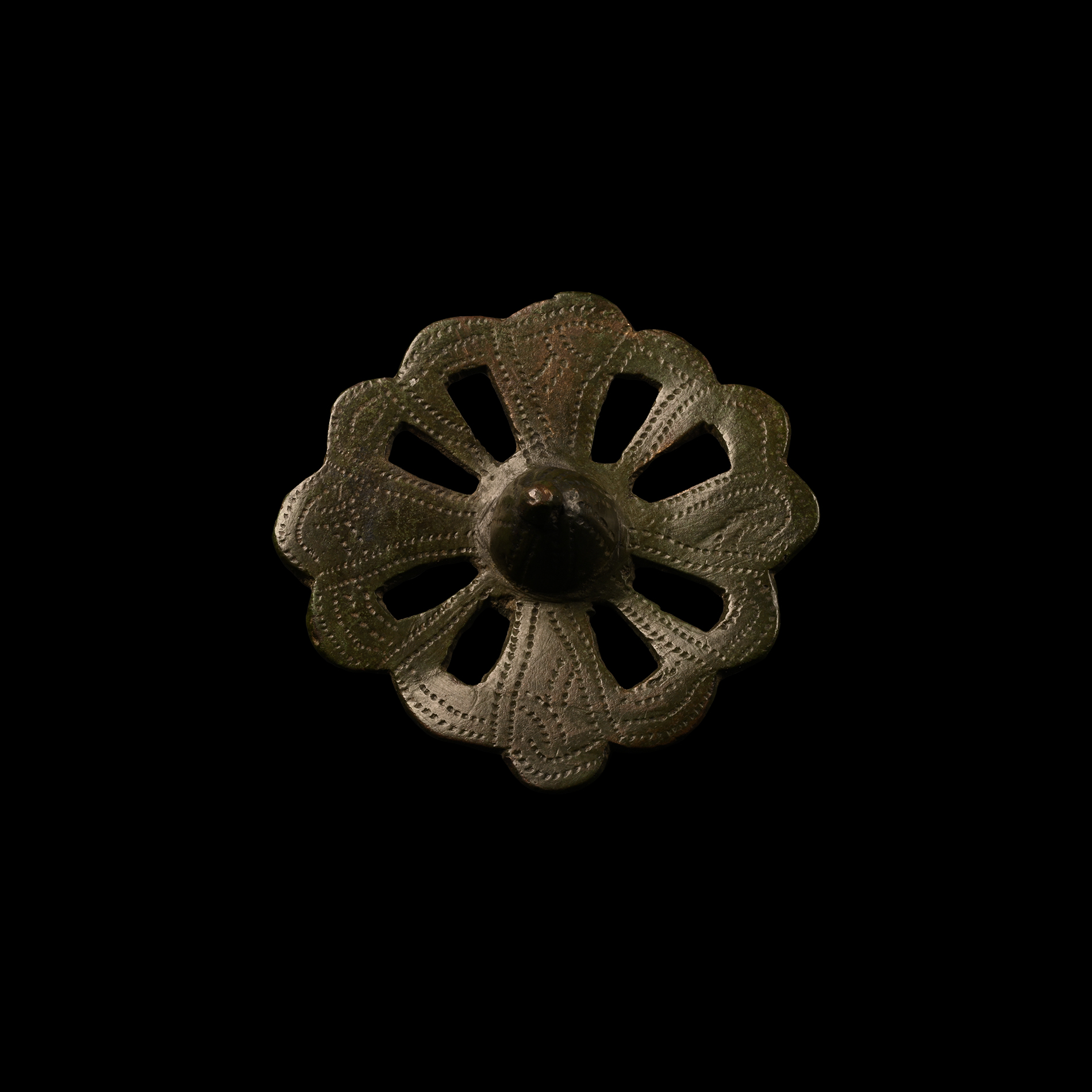 Viking Bronze Cross Brooch with Central Turret