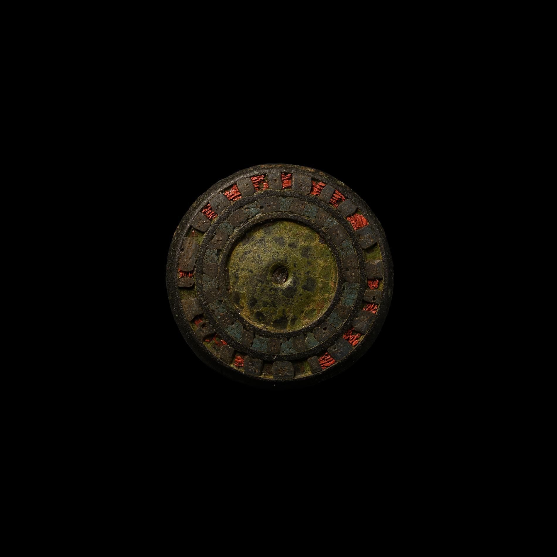 Large Roman Bronze Millefiori Mount