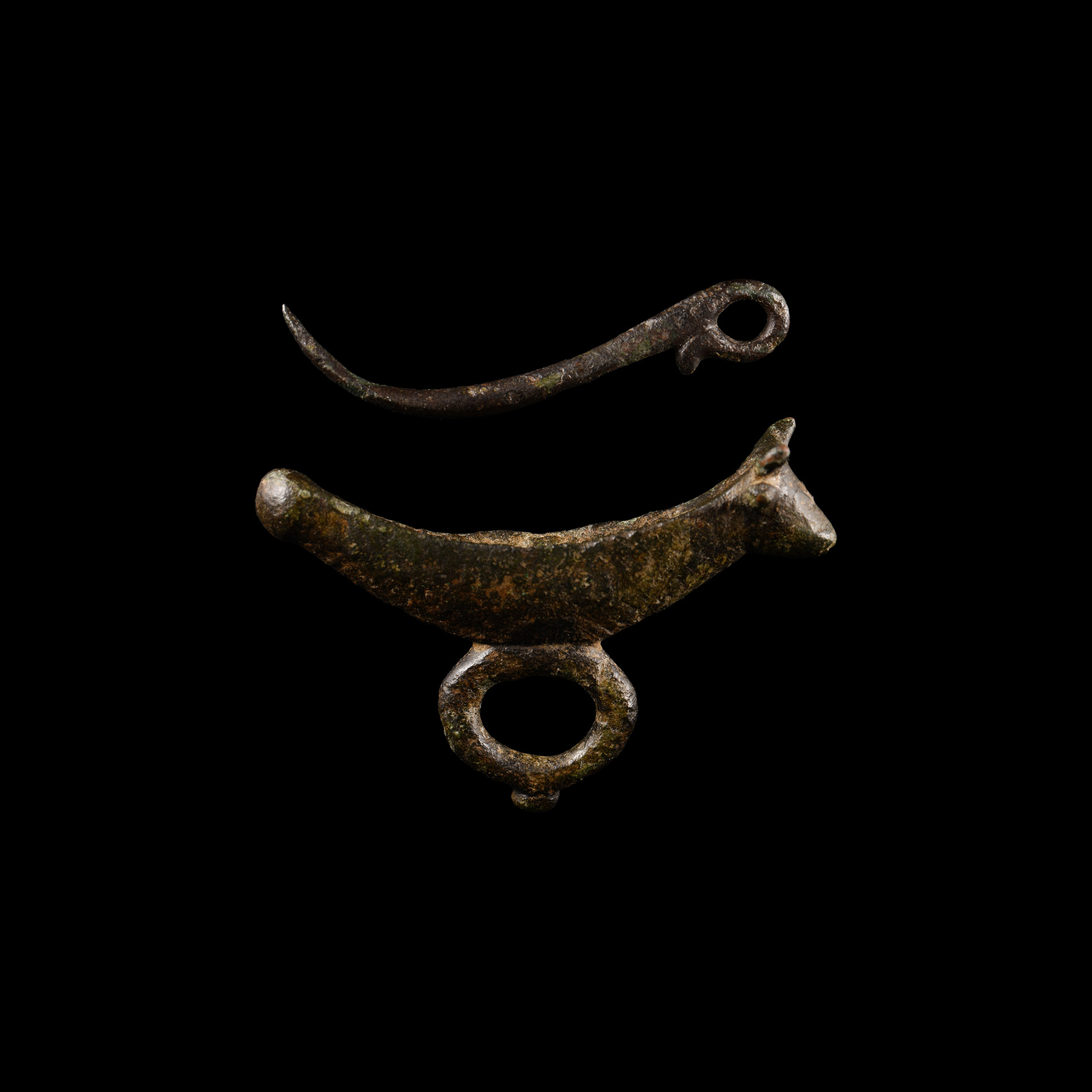 Iron Age Celtic Bronze Cosmetic Grinder Set with Bull and Phallus