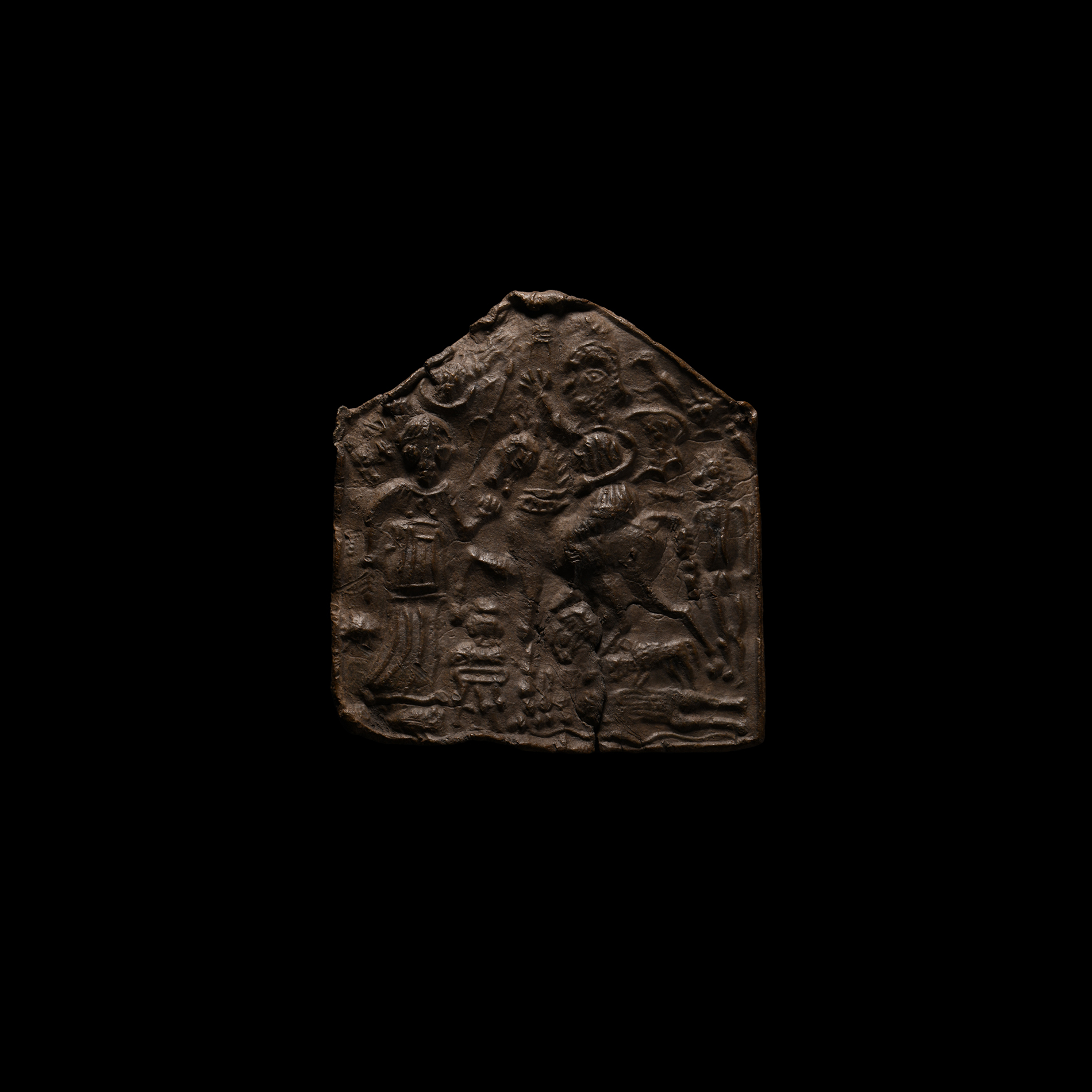 Danubian Lead Votive Plaque with Helen of Troy
