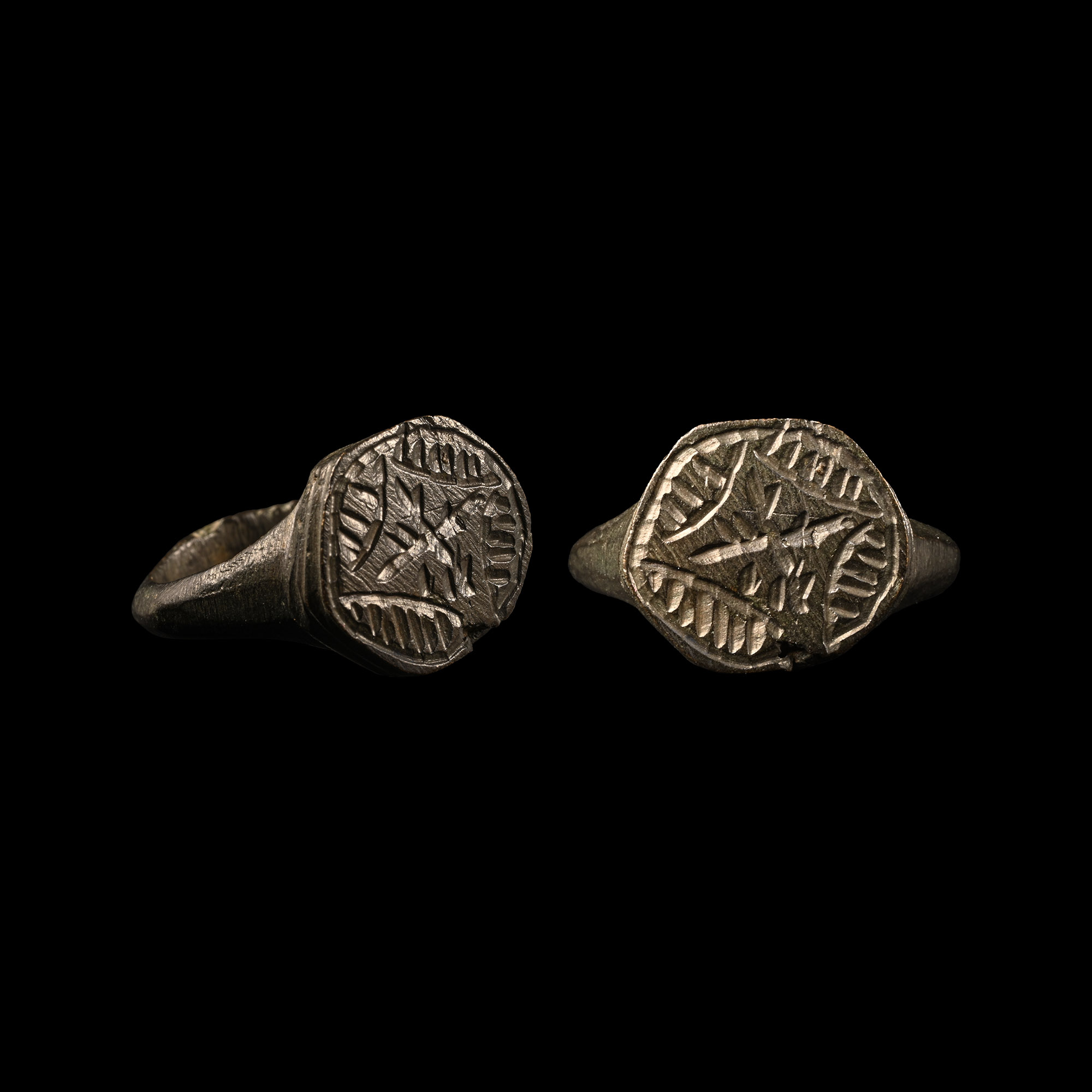 Medieval Bronze Ring with Cross