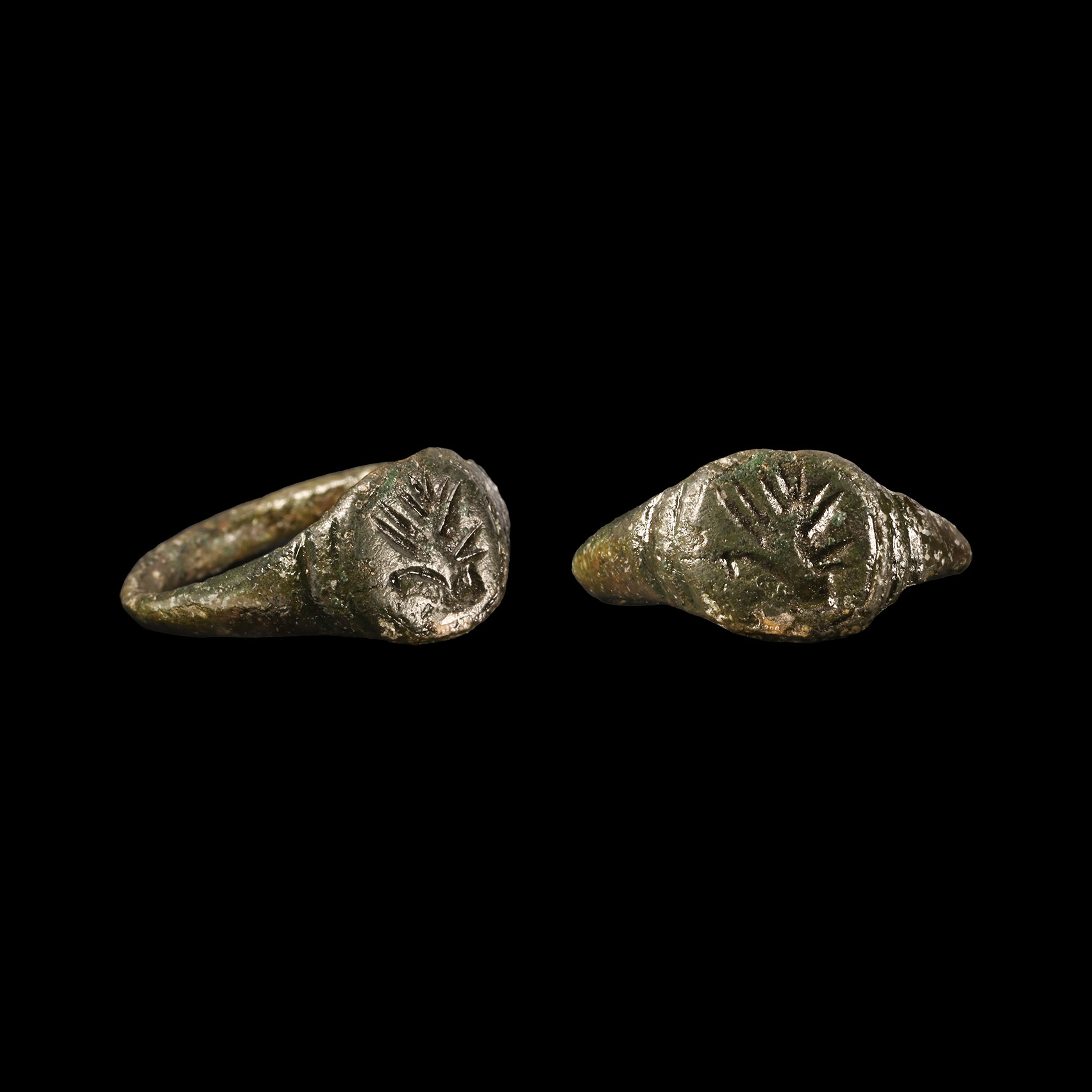 Byzantine Bronze Ring with Dove