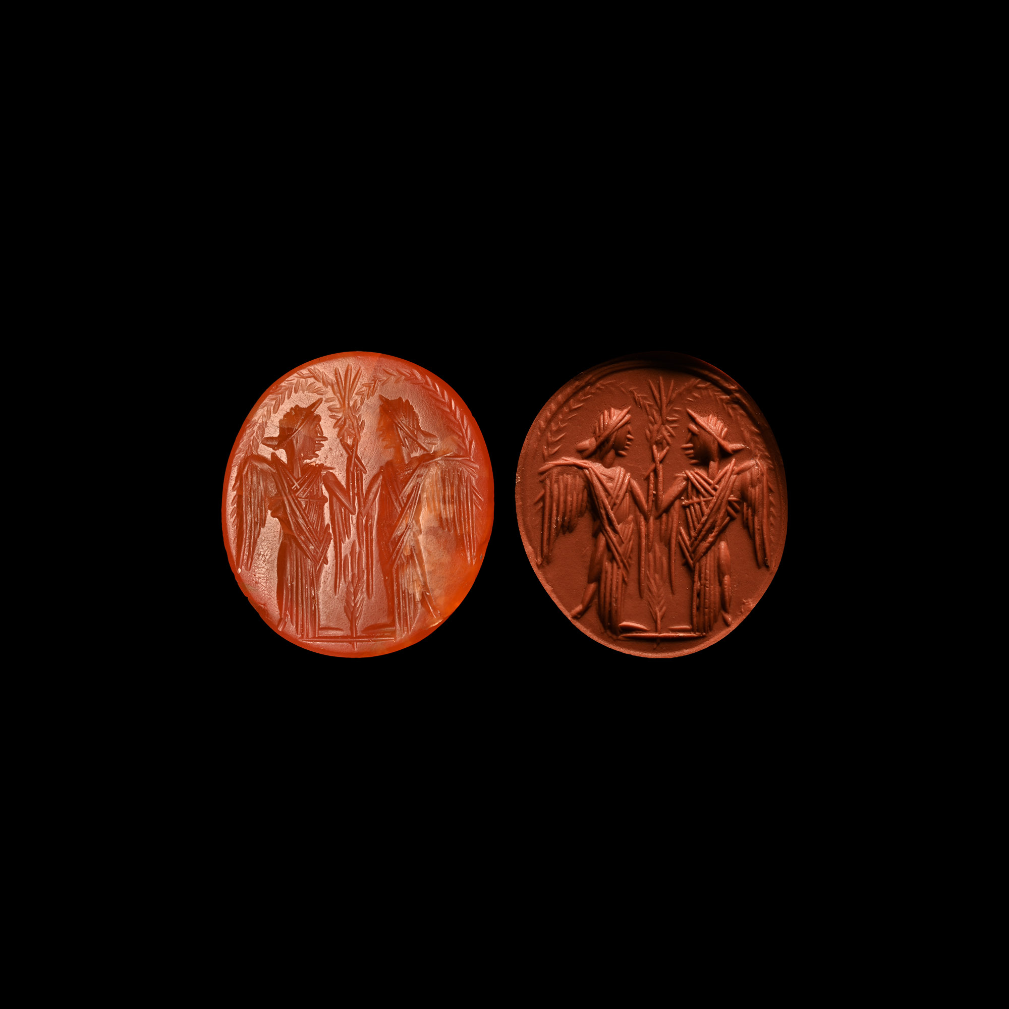 Roman Carnelian Gemstone with Two Victories