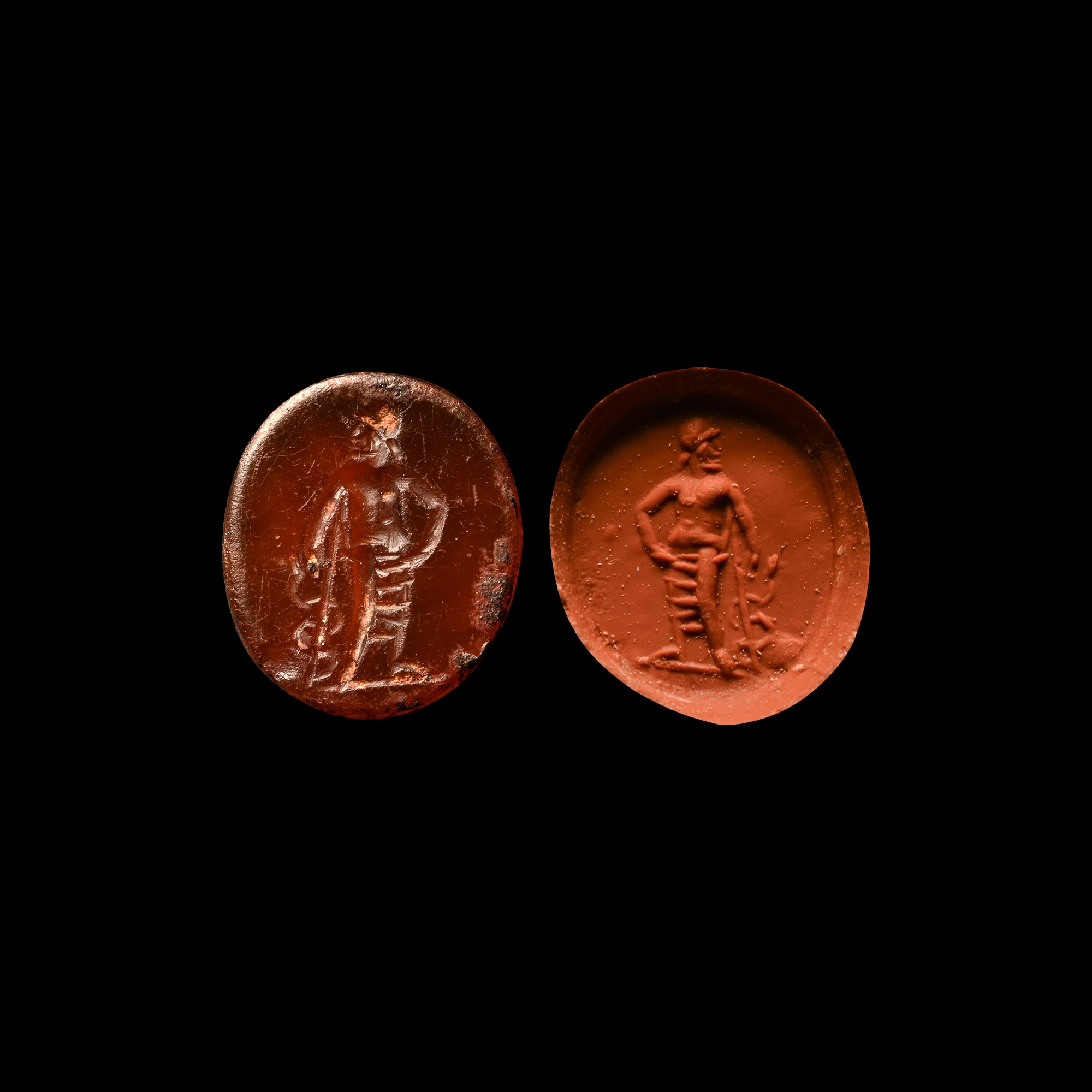 Roman Carnelian Gemstone with Asclepius