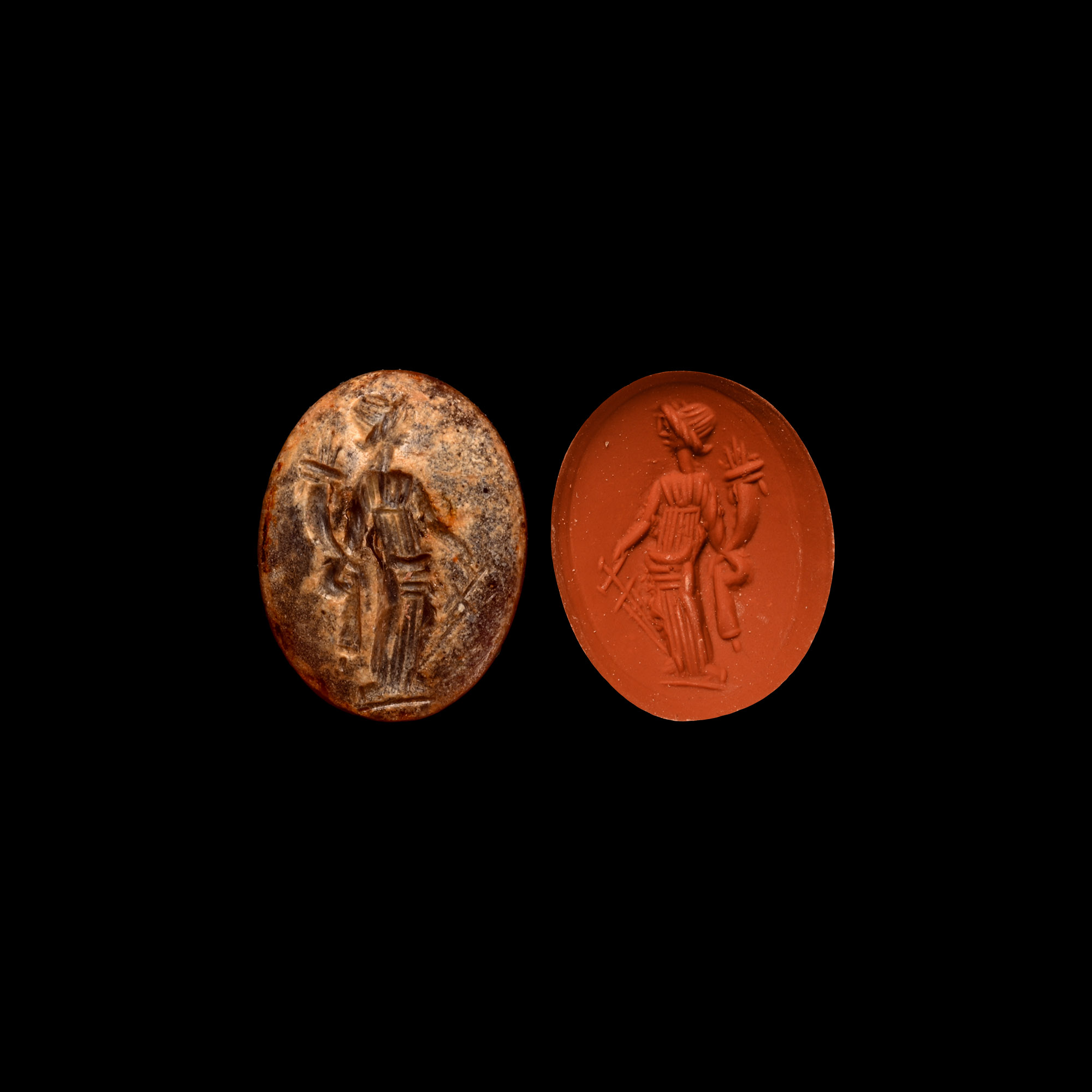 Roman Carnelian Gemstone with Fortuna