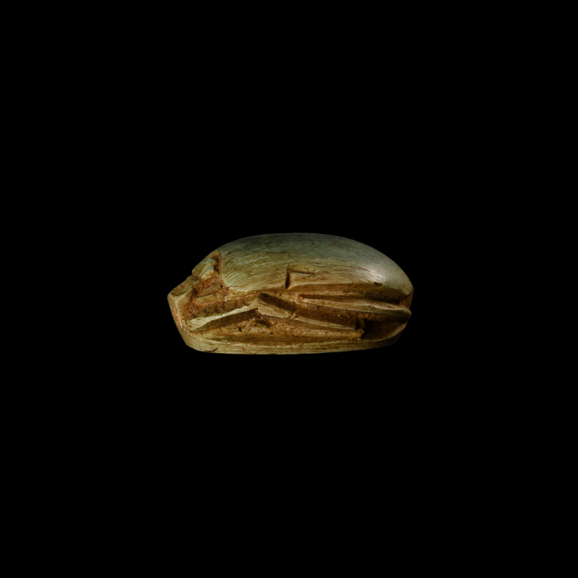 Egyptian Steatite Scarab with Hieroglyphs