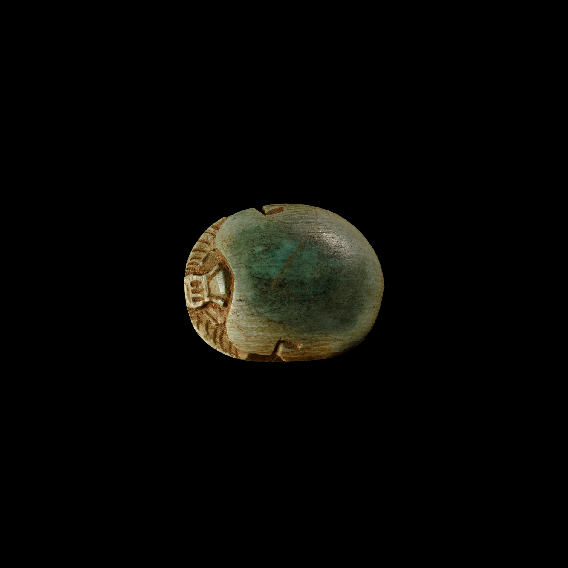 Egyptian Steatite Scarab with Hieroglyphs