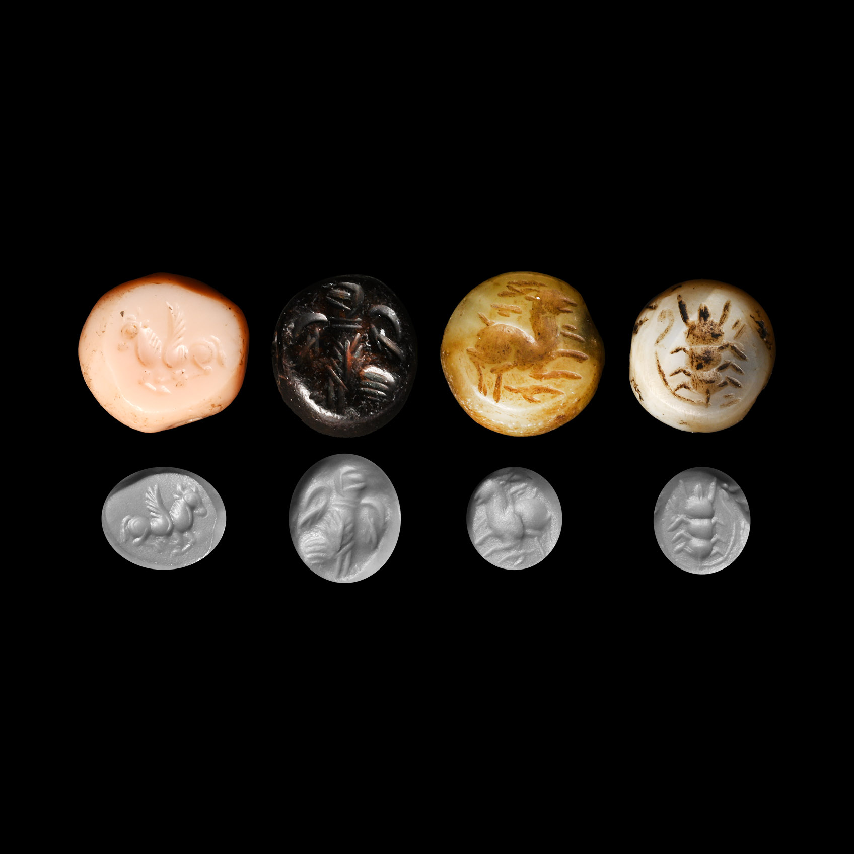 Sassanian Stone Stamp Seal Collection