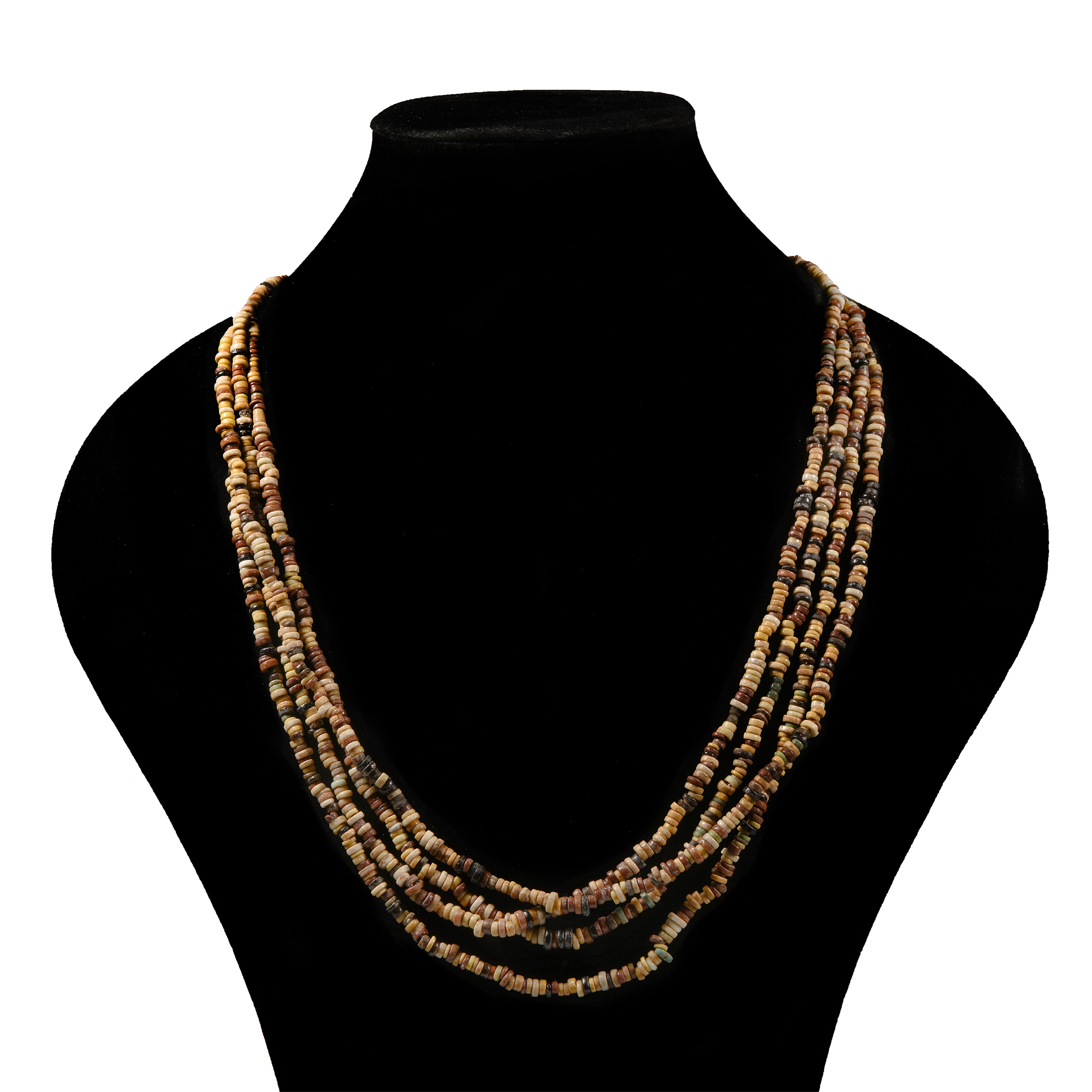 Egyptian Multi-Stranded Faience Mummy Bead Necklace