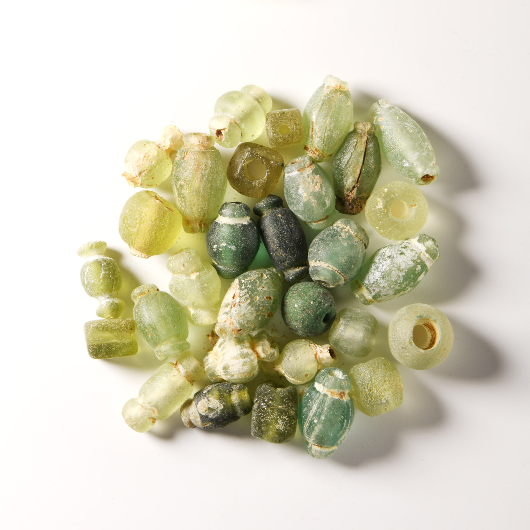Roman Green Glass Bead Collection