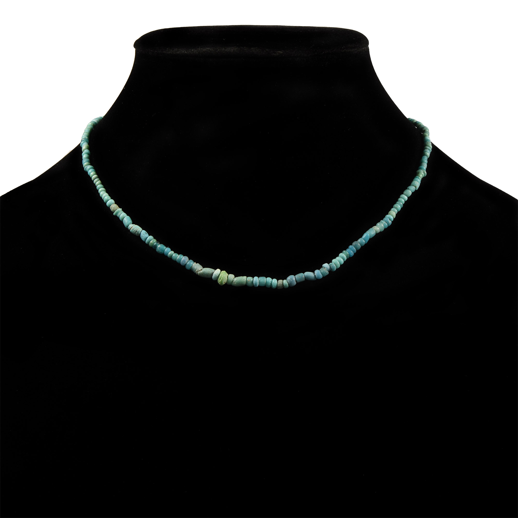 Western Asiatic Turquoise and Blue Glass Bead Necklace String