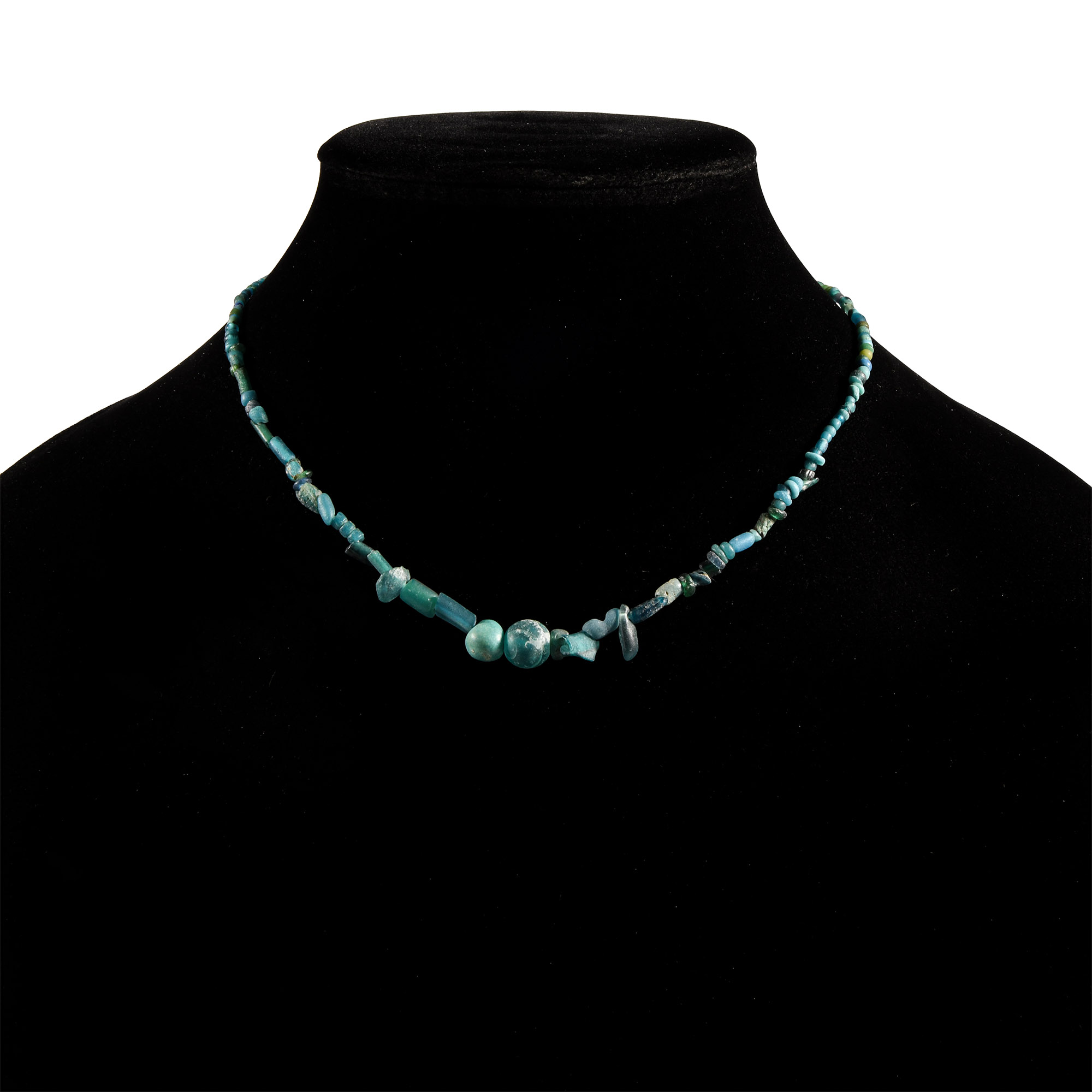 Western Asiatic Blue Glass Bead Necklace String