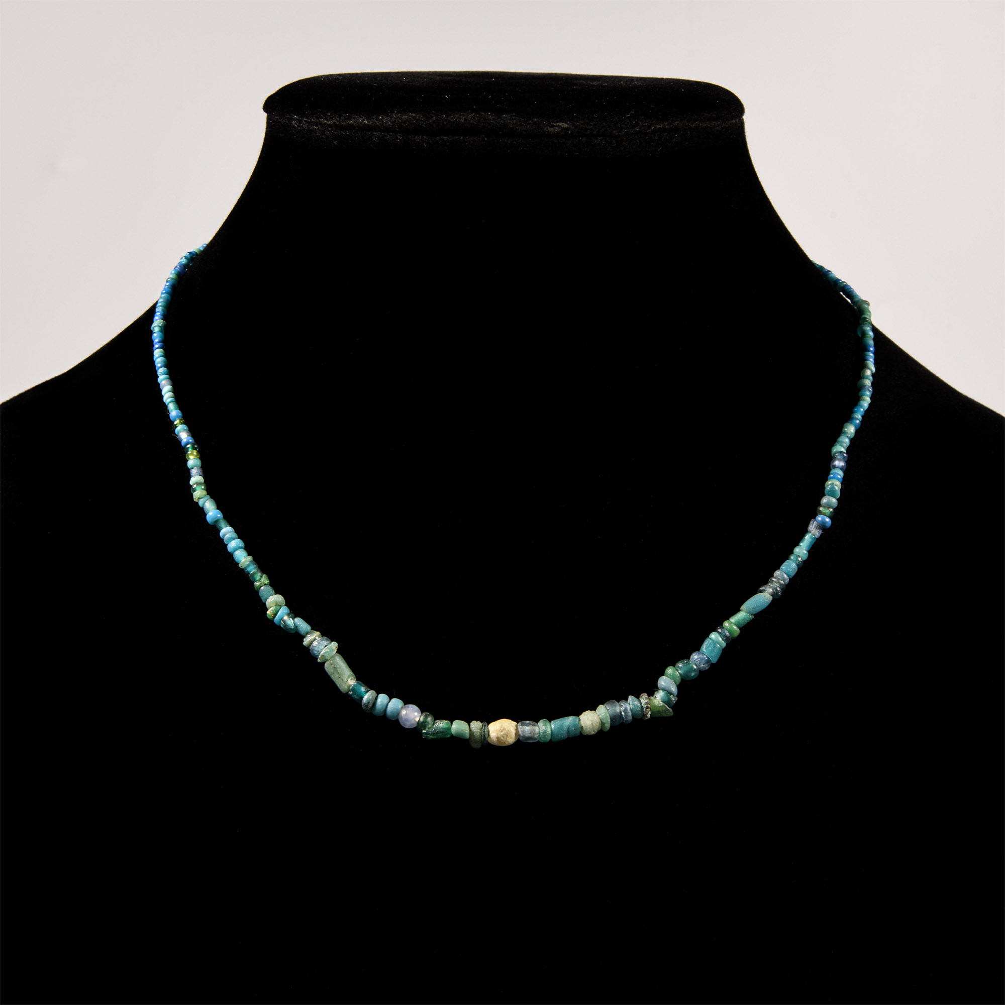 Western Asiatic Blue Glass Bead Necklace String