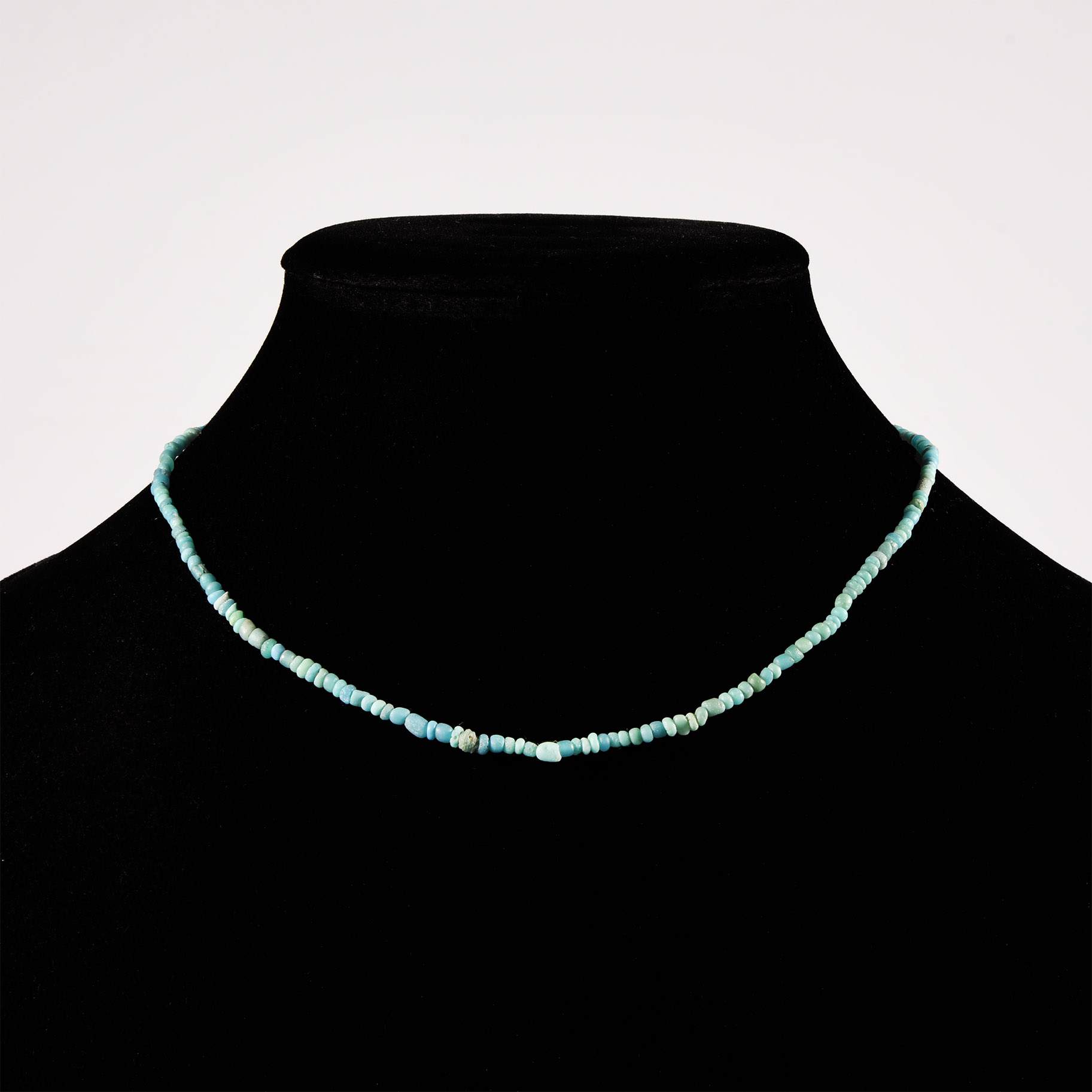 Western Asiatic Turquoise Blue Glass Bead Necklace String