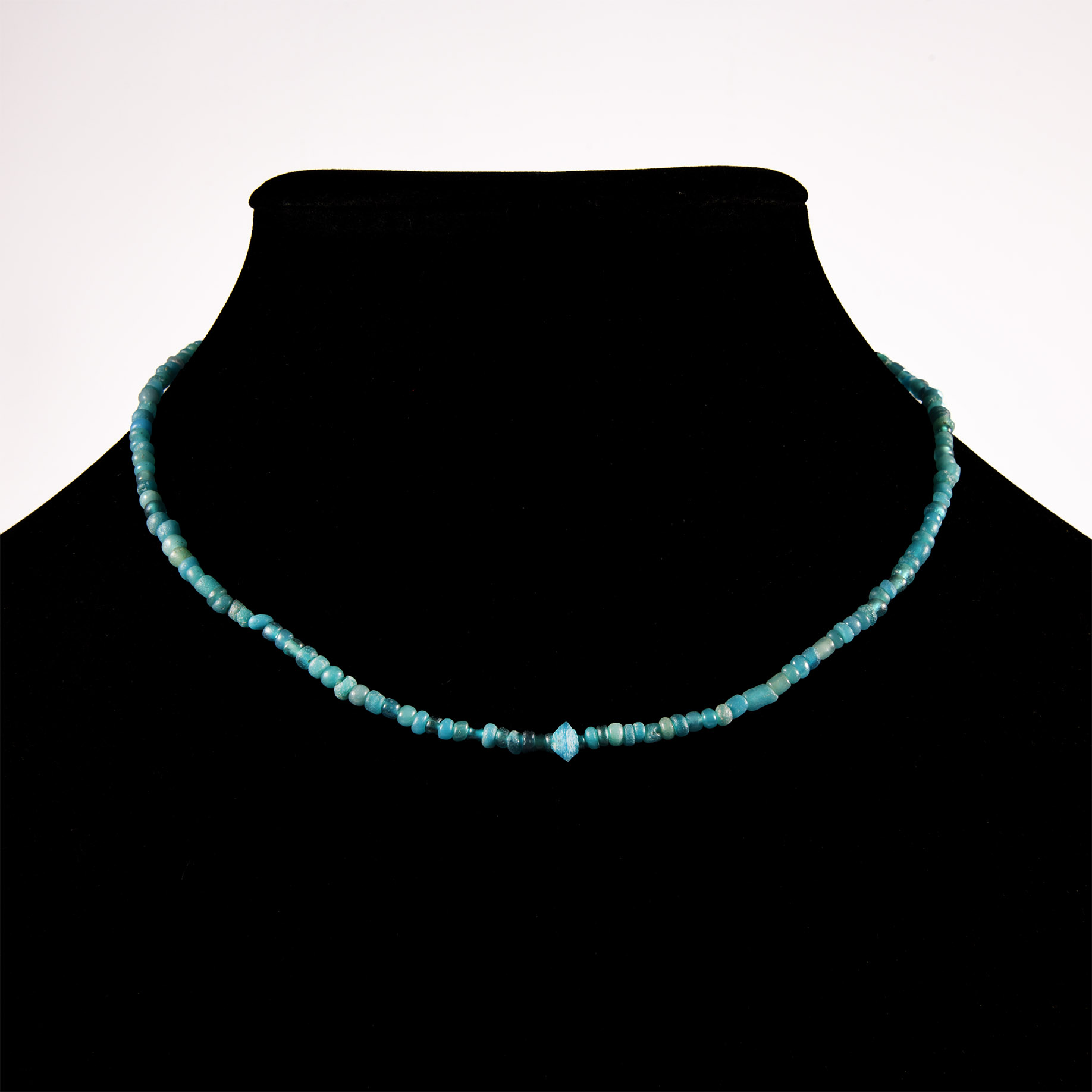 Western Asiatic Turquoise Blue Glass Bead Necklace String