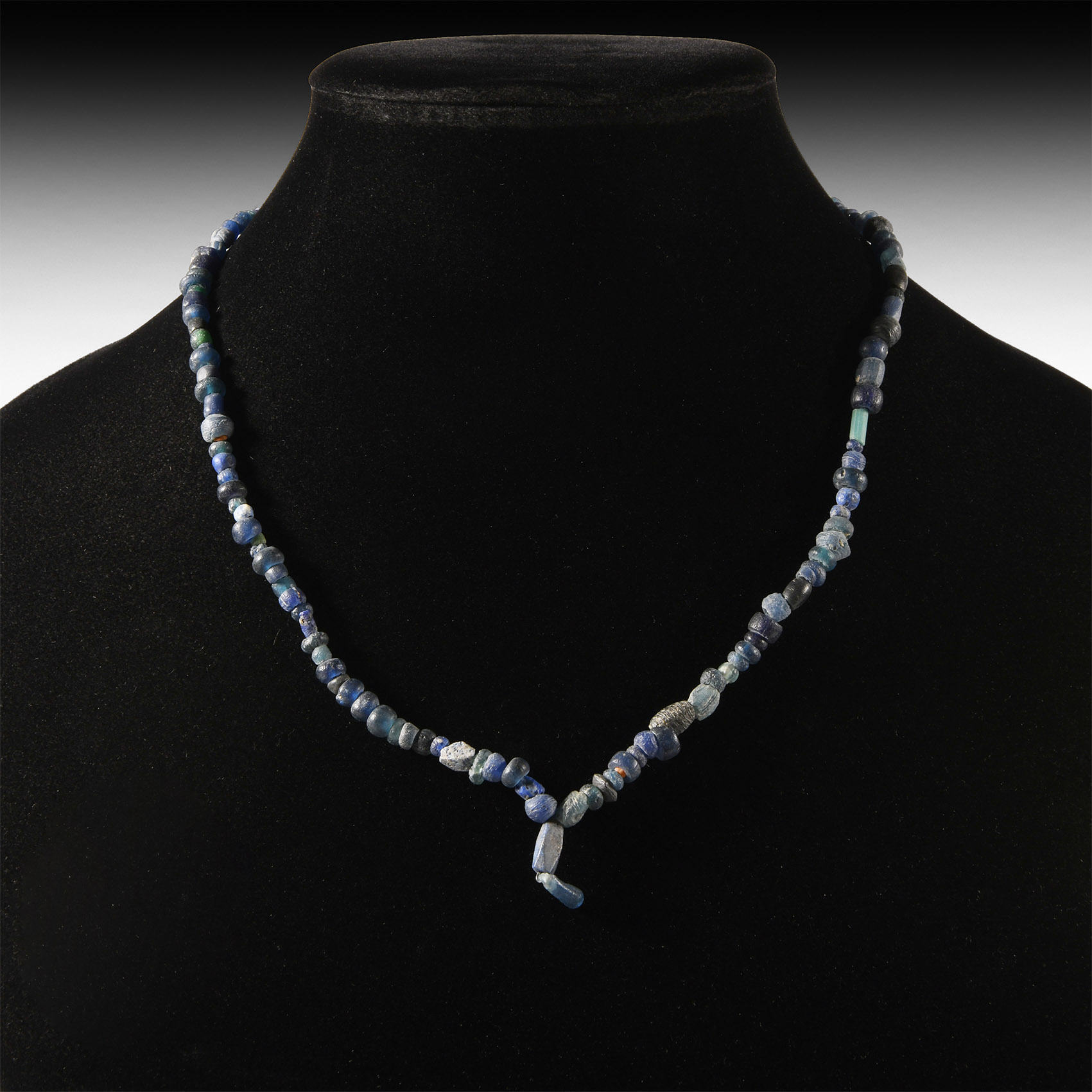 Roman Deep Blue Glass and Other Bead Necklace String