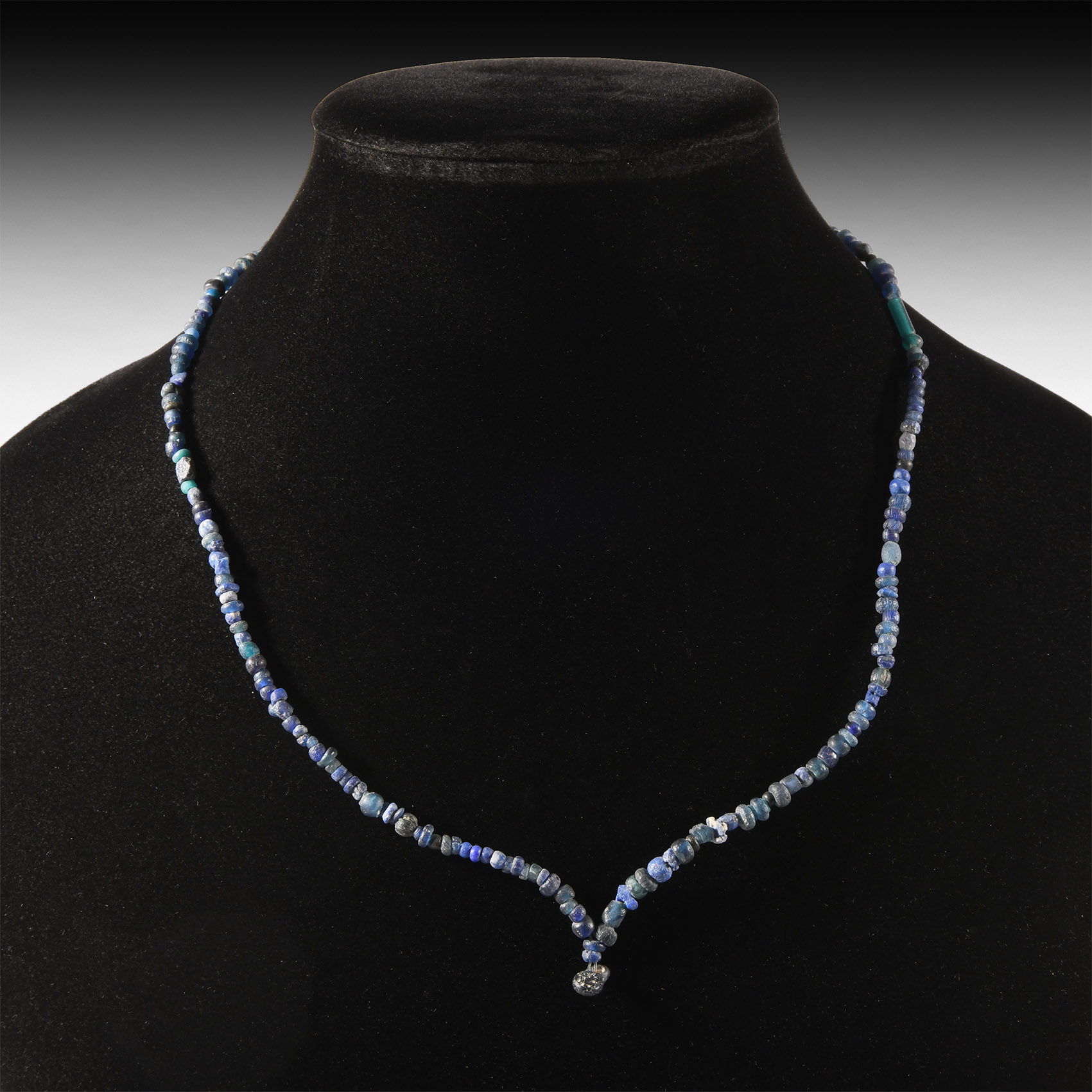 Roman Deep Blue Glass and Other Bead Necklace String