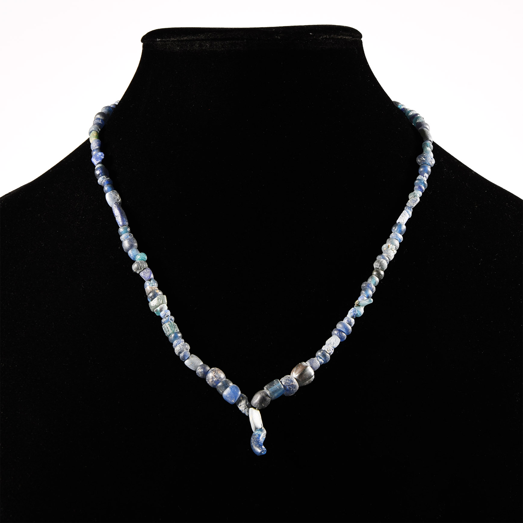 Roman Deep Blue Glass and Other Bead Necklace String