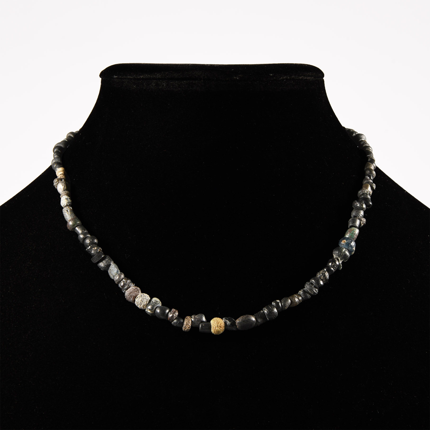 Roman Black Glass and Other Bead Necklace String