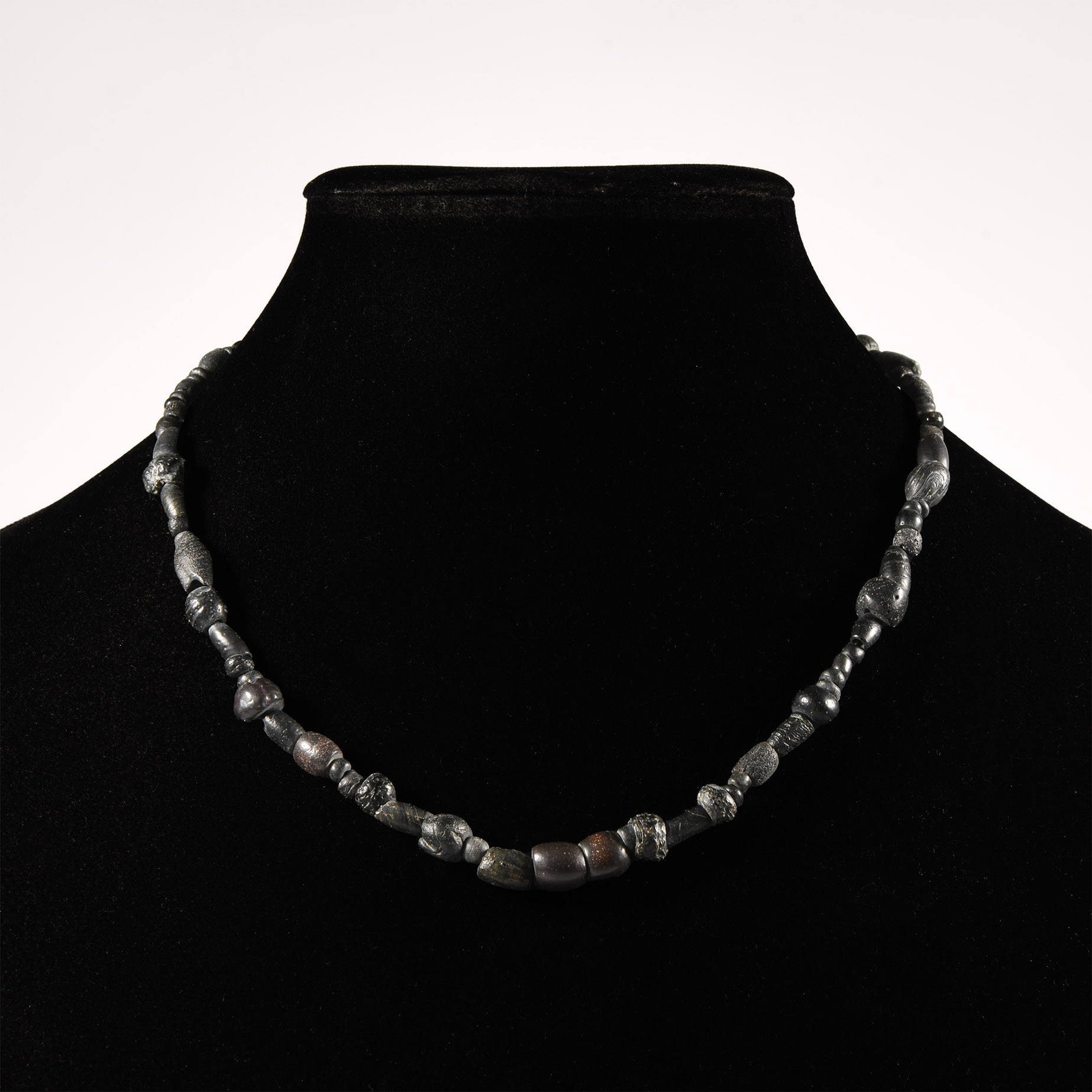 Roman Black Glass and Other Bead Necklace String