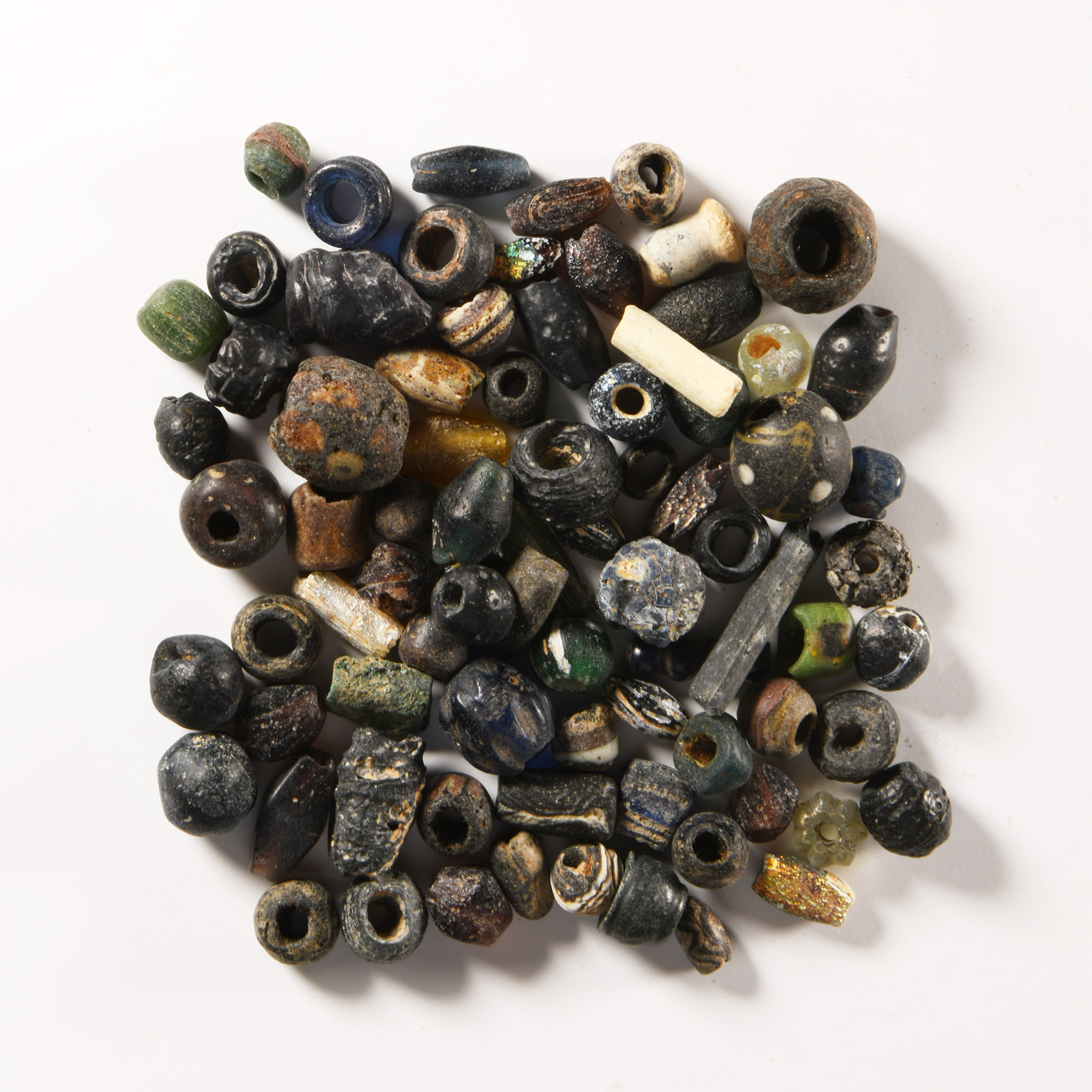 Roman Mixed Glass Necklace Bead Group