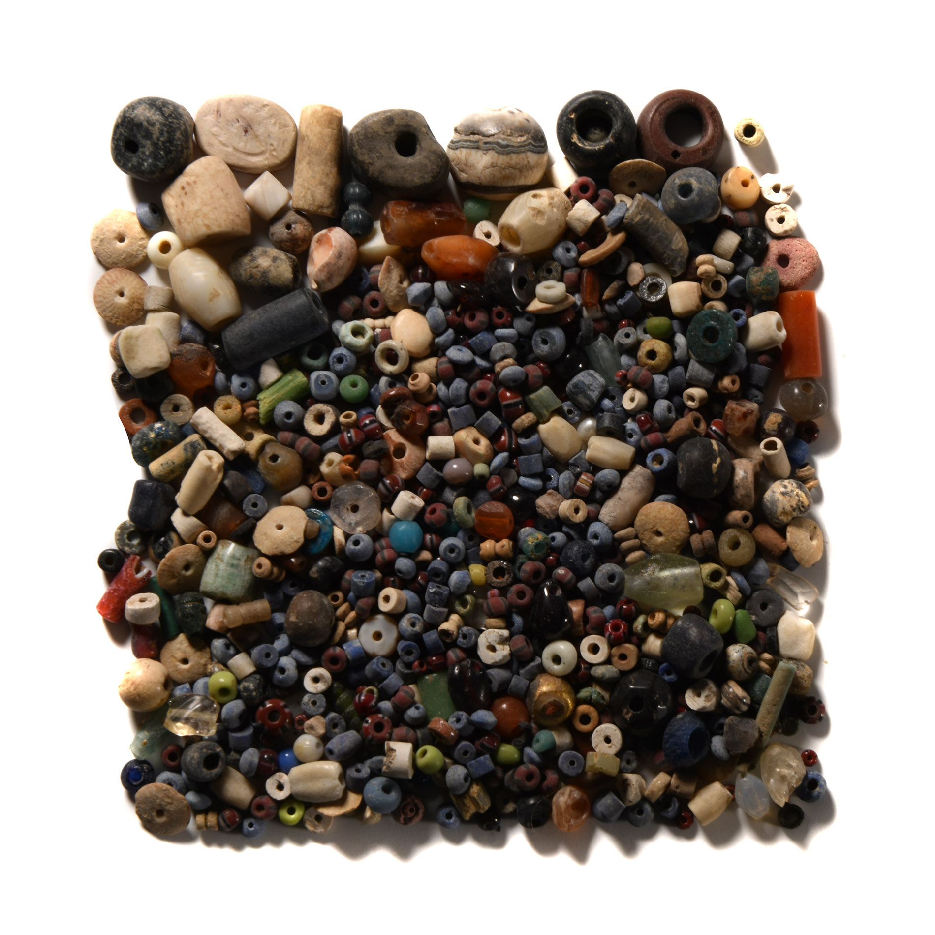 Western Asiatic Mixed Stone and Glass Necklace Bead Collection