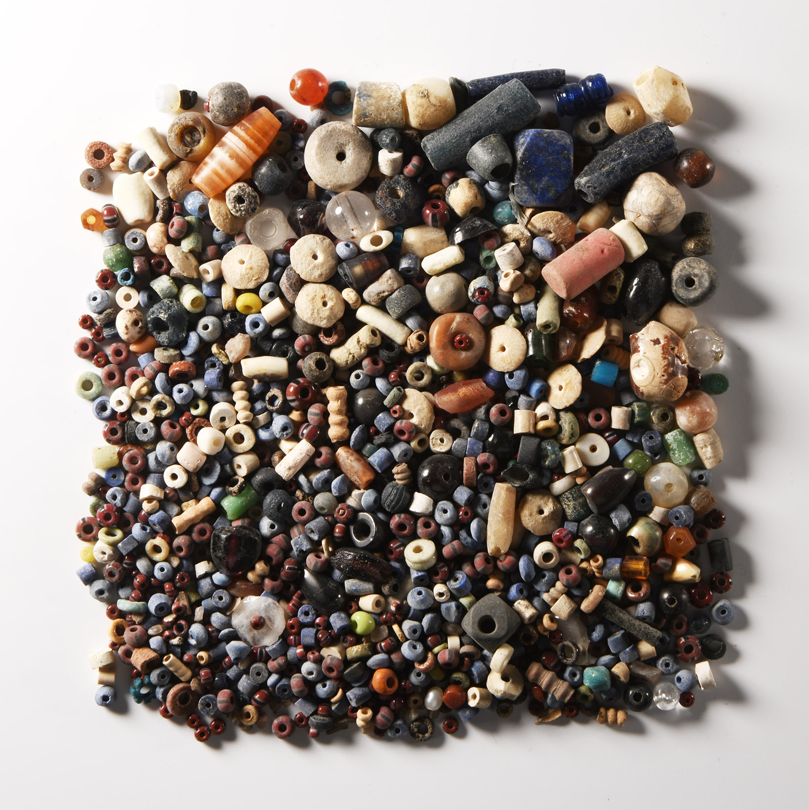 Western Asiatic Mixed Stone and Glass Necklace Bead Collection