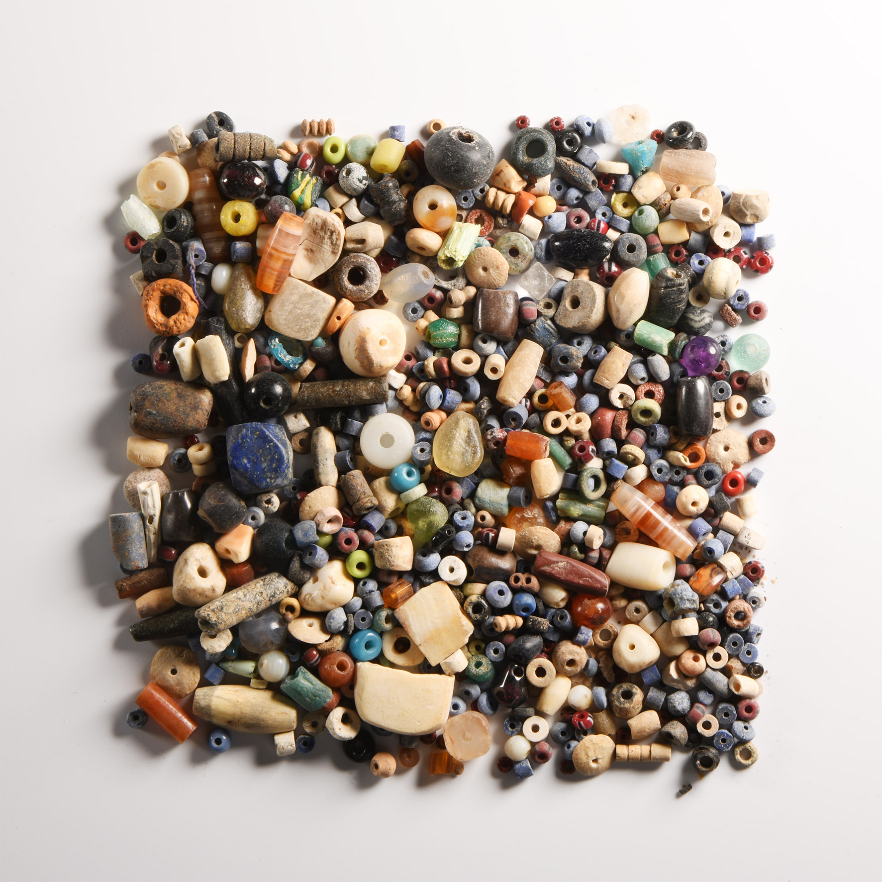 Western Asiatic Mixed Stone and Glass Necklace Bead Collection
