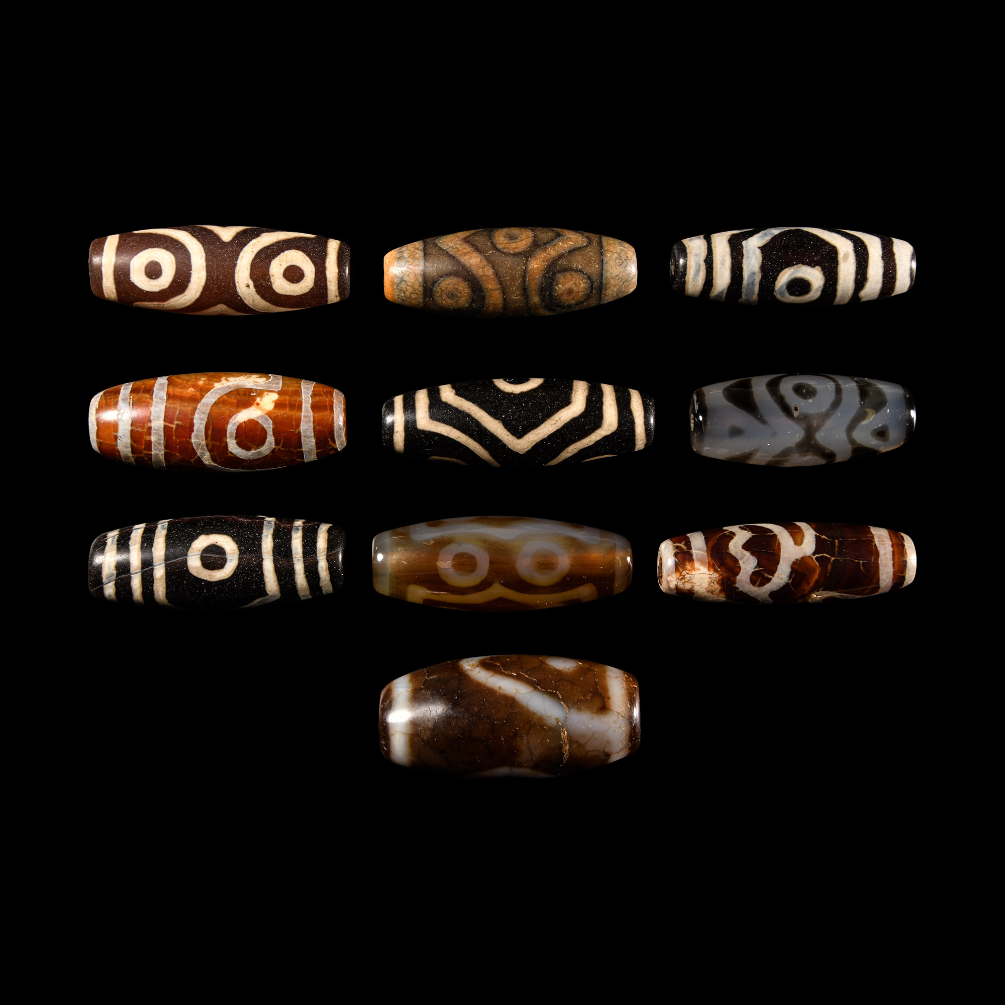 Tibetan Style Glass Eye Bead Group