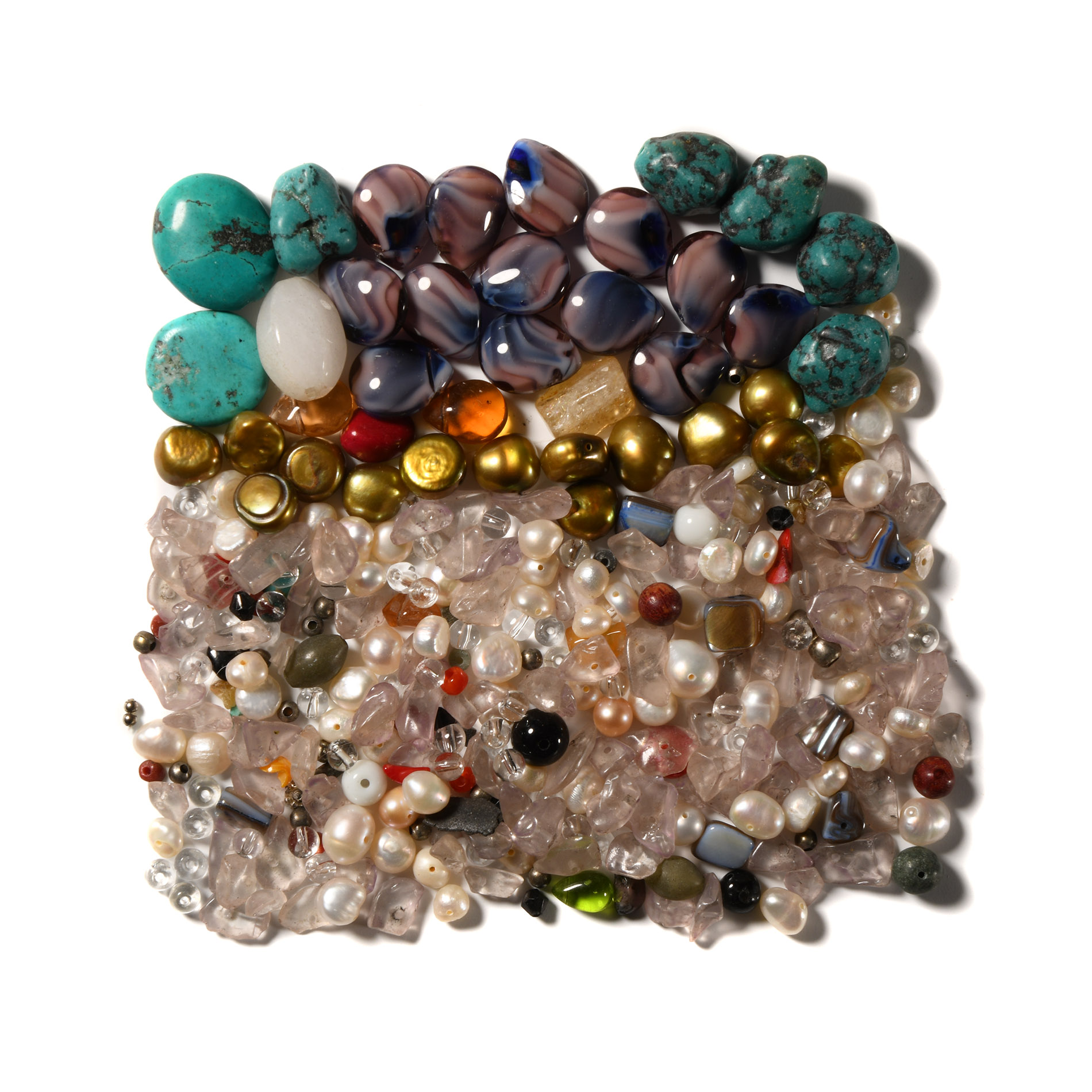 Stone and Glass Necklace Bead Group