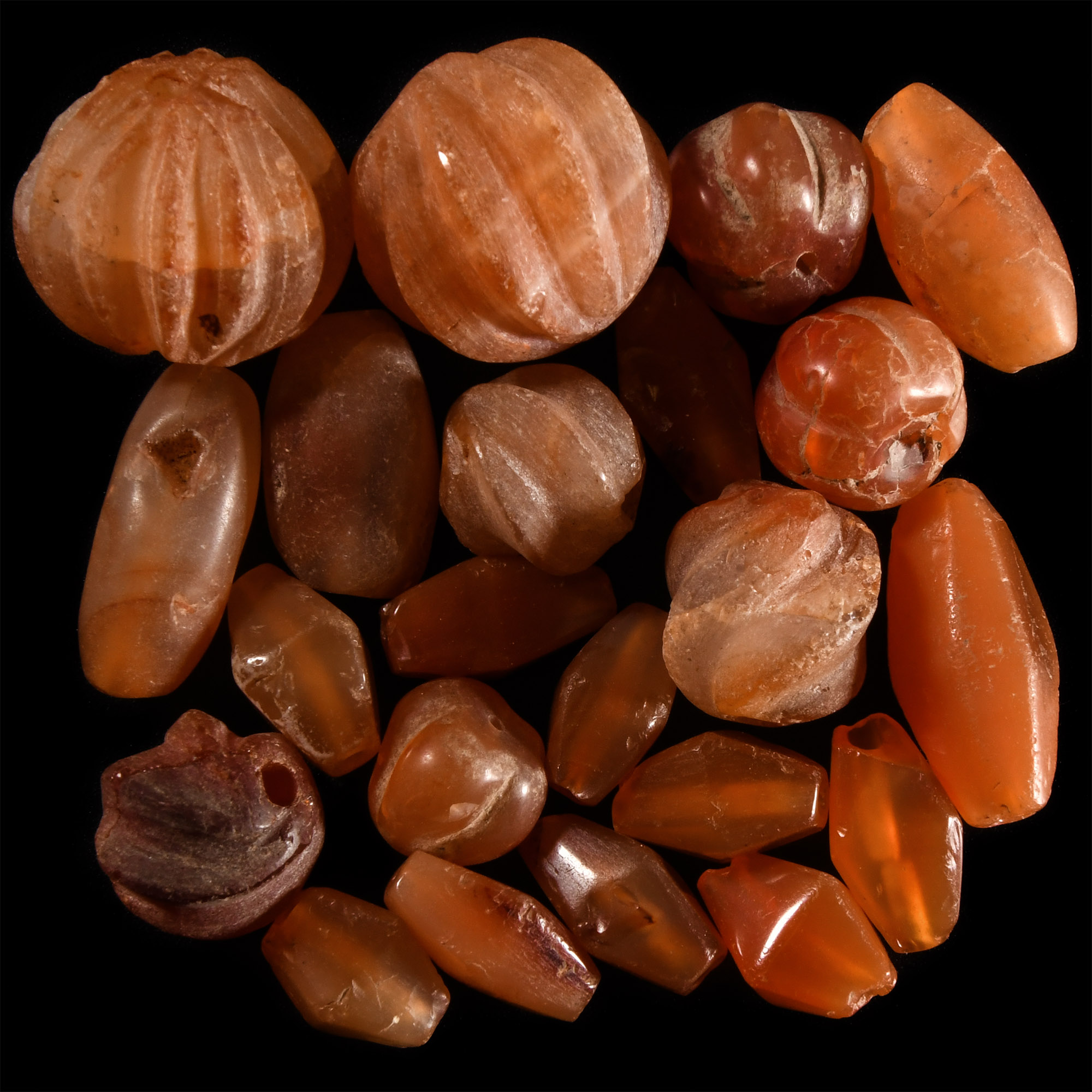 Western Asiatic Orange Carnelian Bead Group