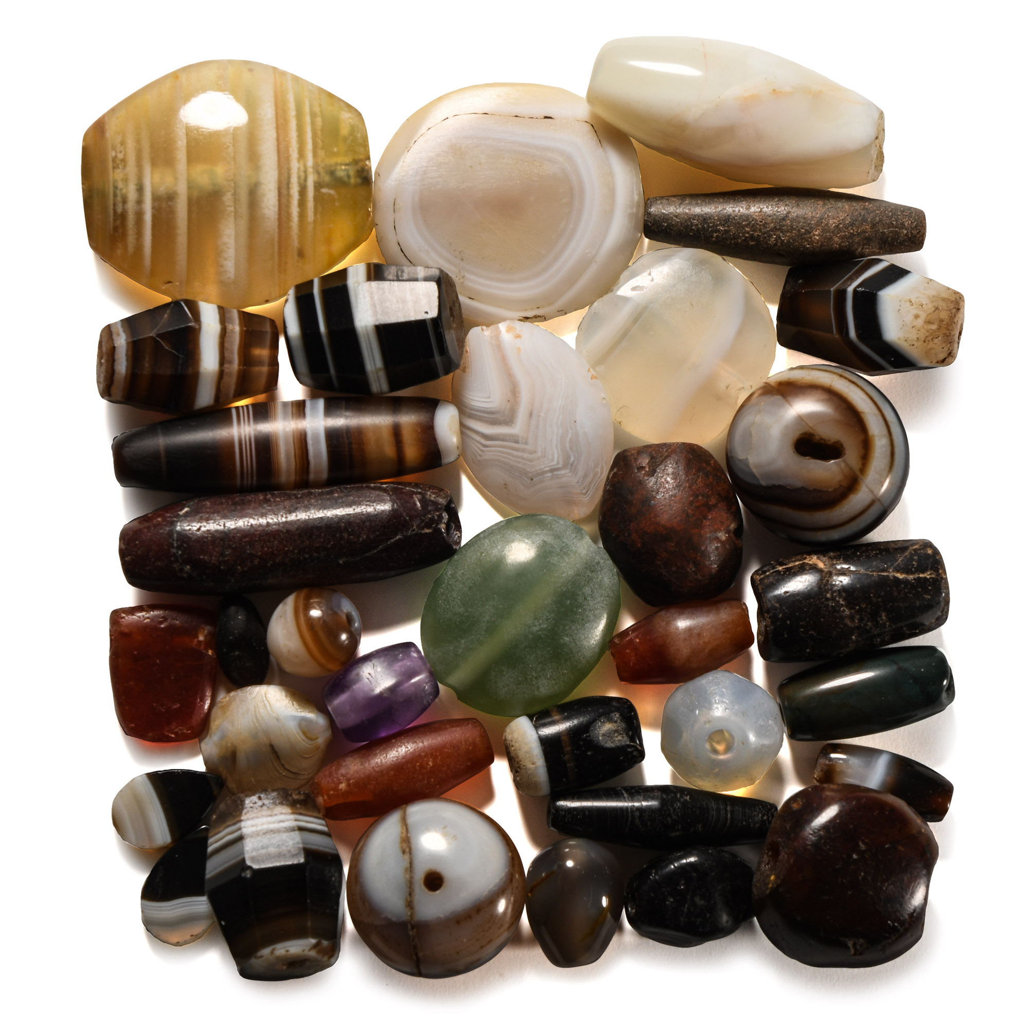 Western Asiatic Banded Agate Necklace Bead Collection
