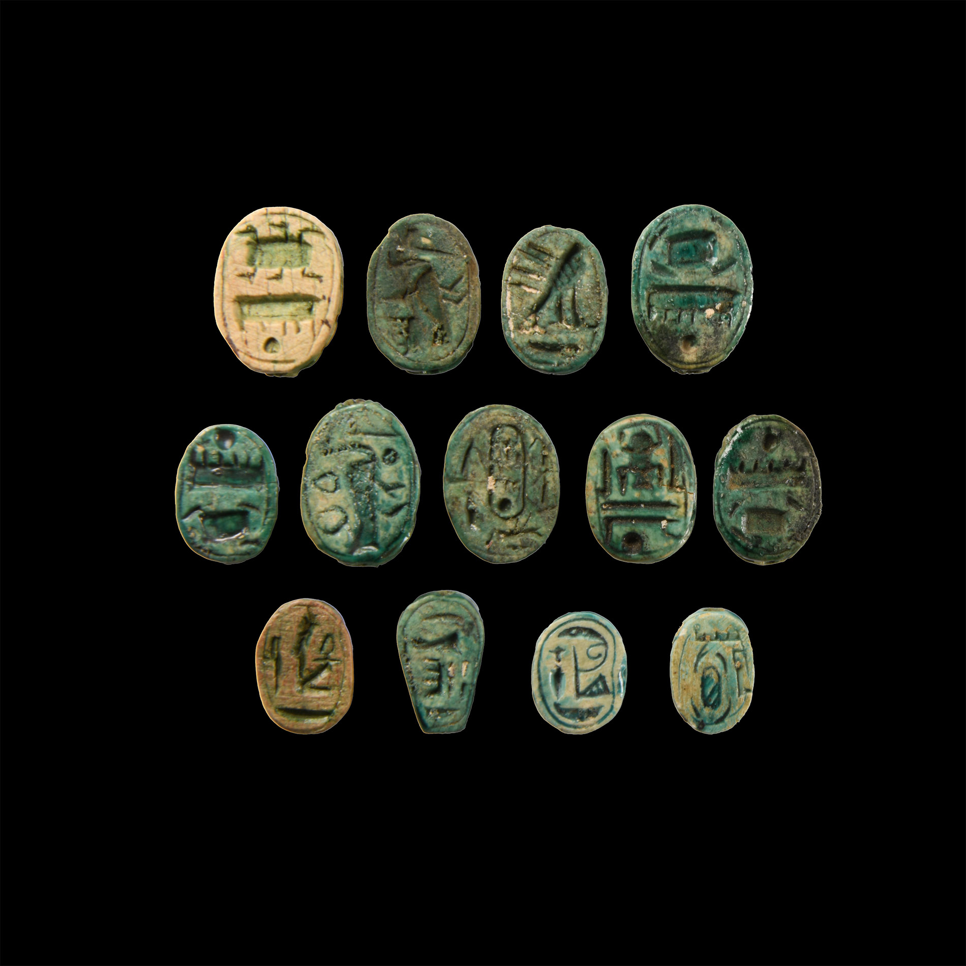 Egyptian Style Faience Scarab Collection