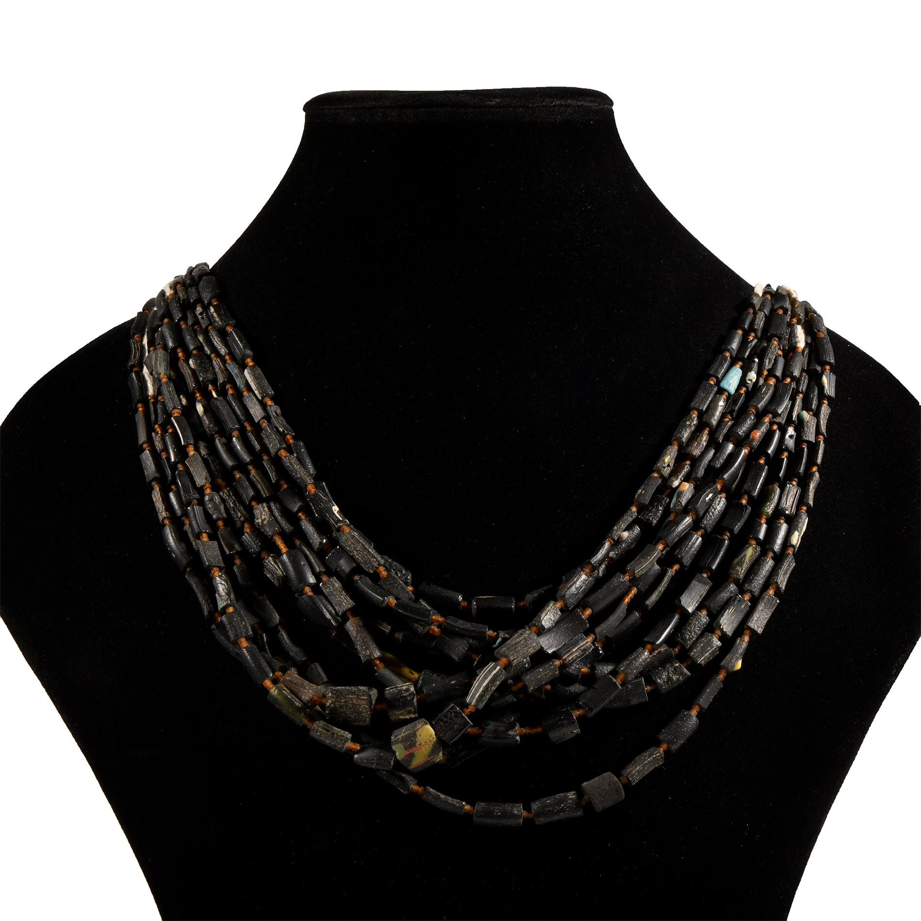Black and Other Glass Bead Necklace Collection
