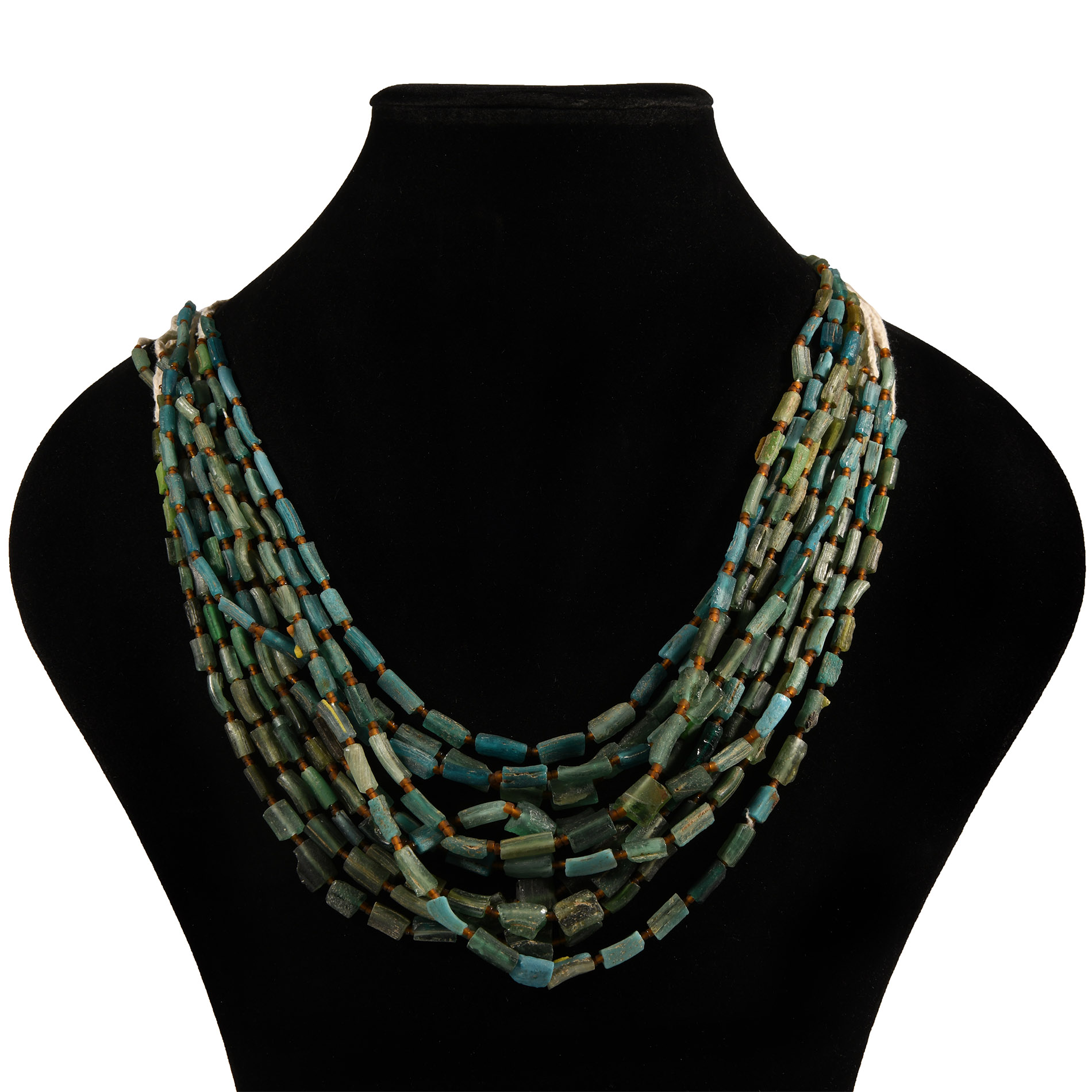 Turquoise Blue Glass Bead Necklace Collection