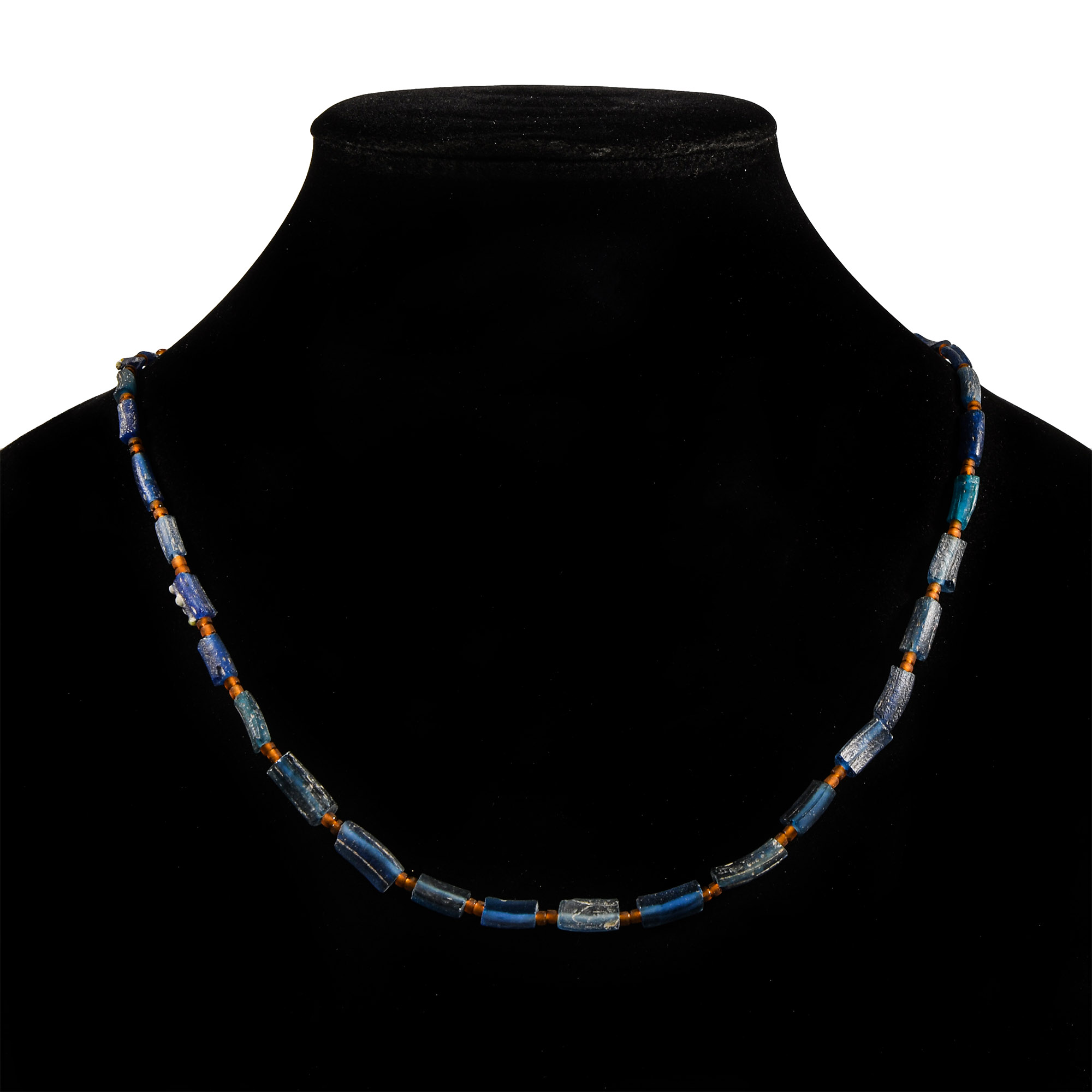 Blue Glass Bead Necklace String