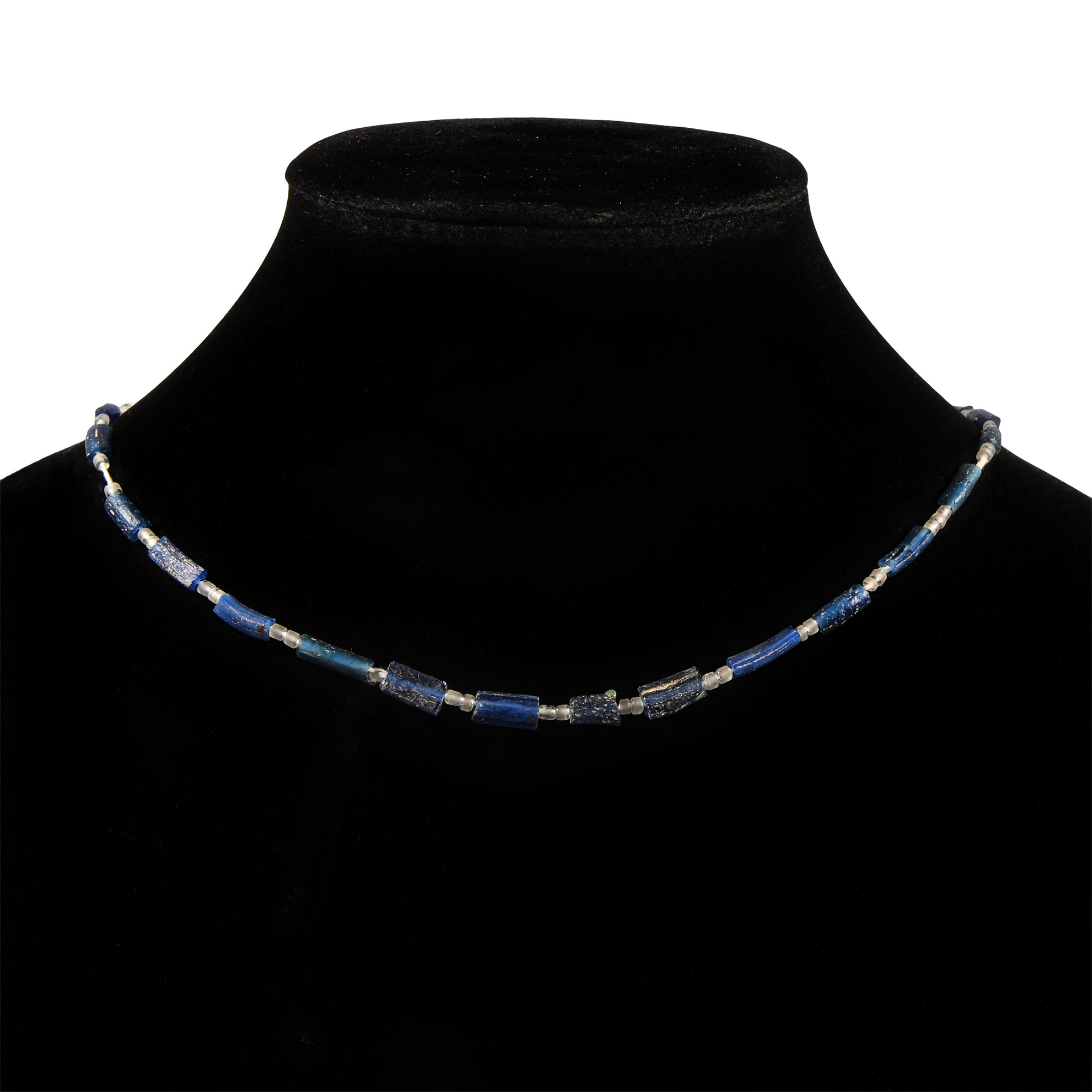 Blue Glass Bead Necklace String