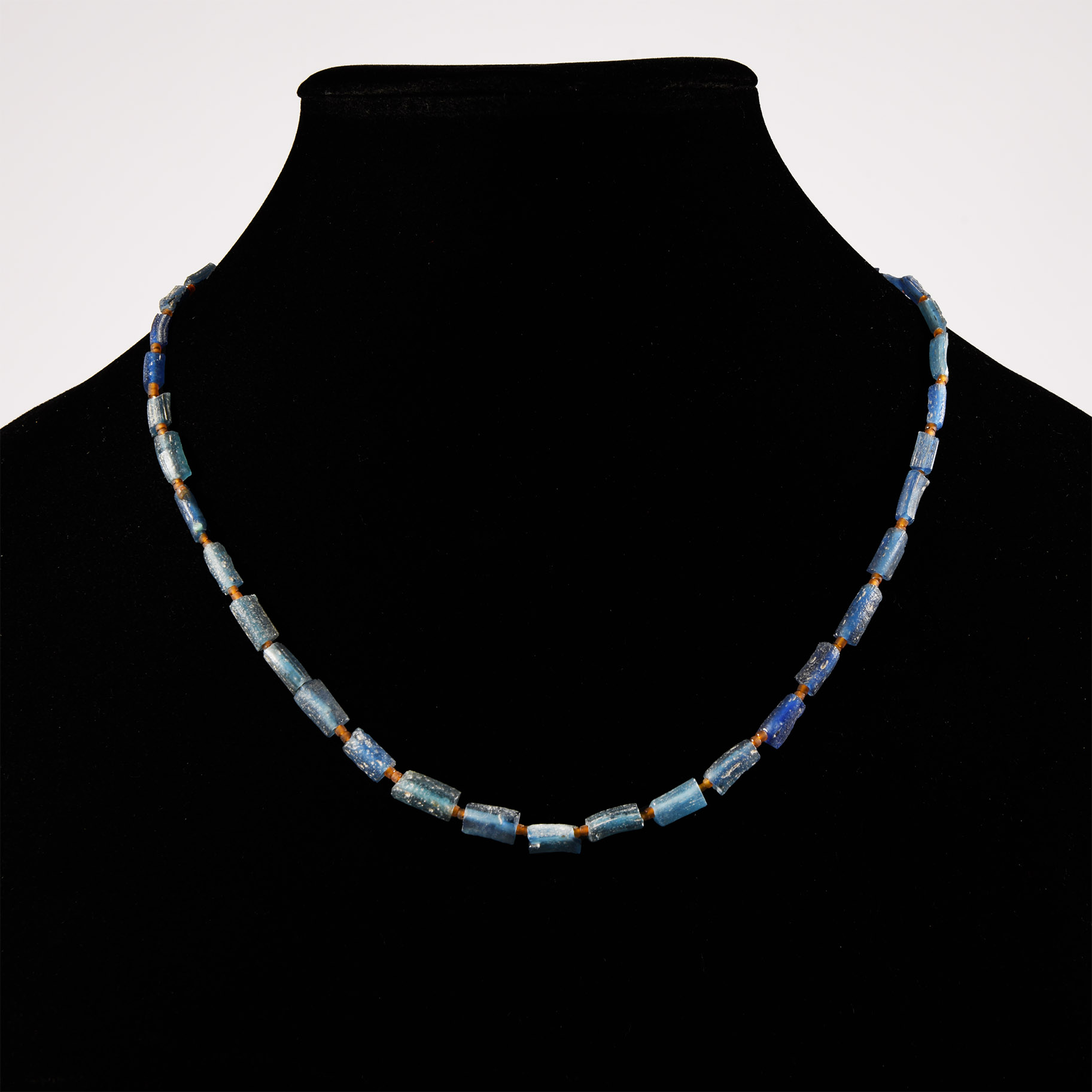 Blue Glass Bead Necklace String