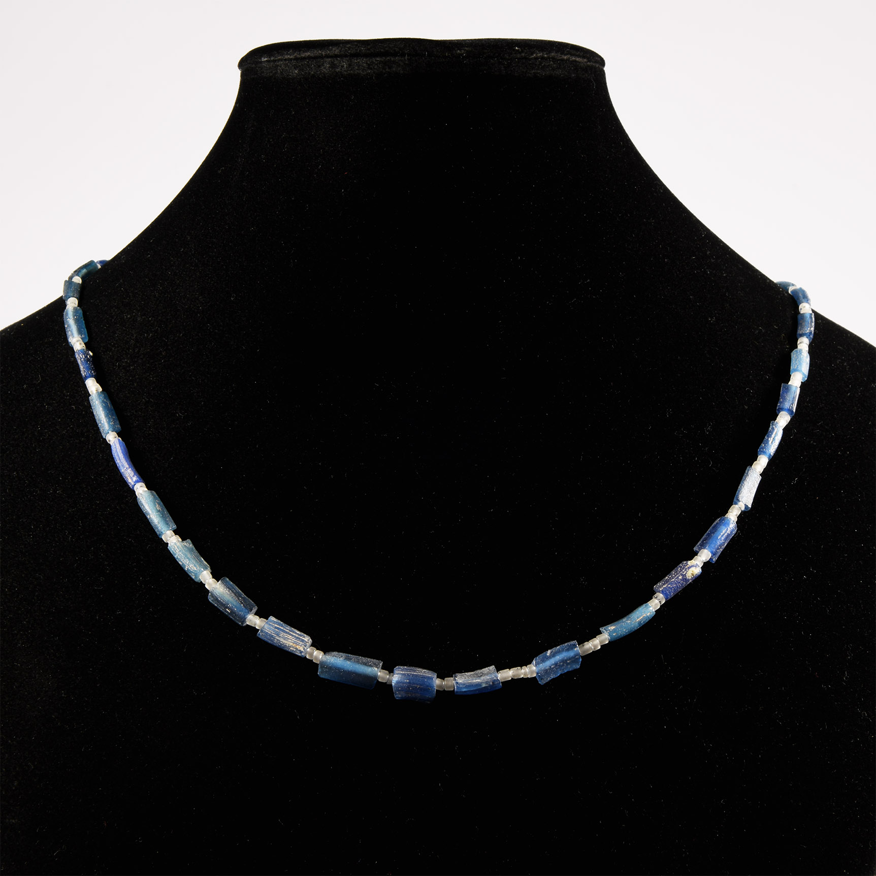 Blue Glass Bead Necklace String