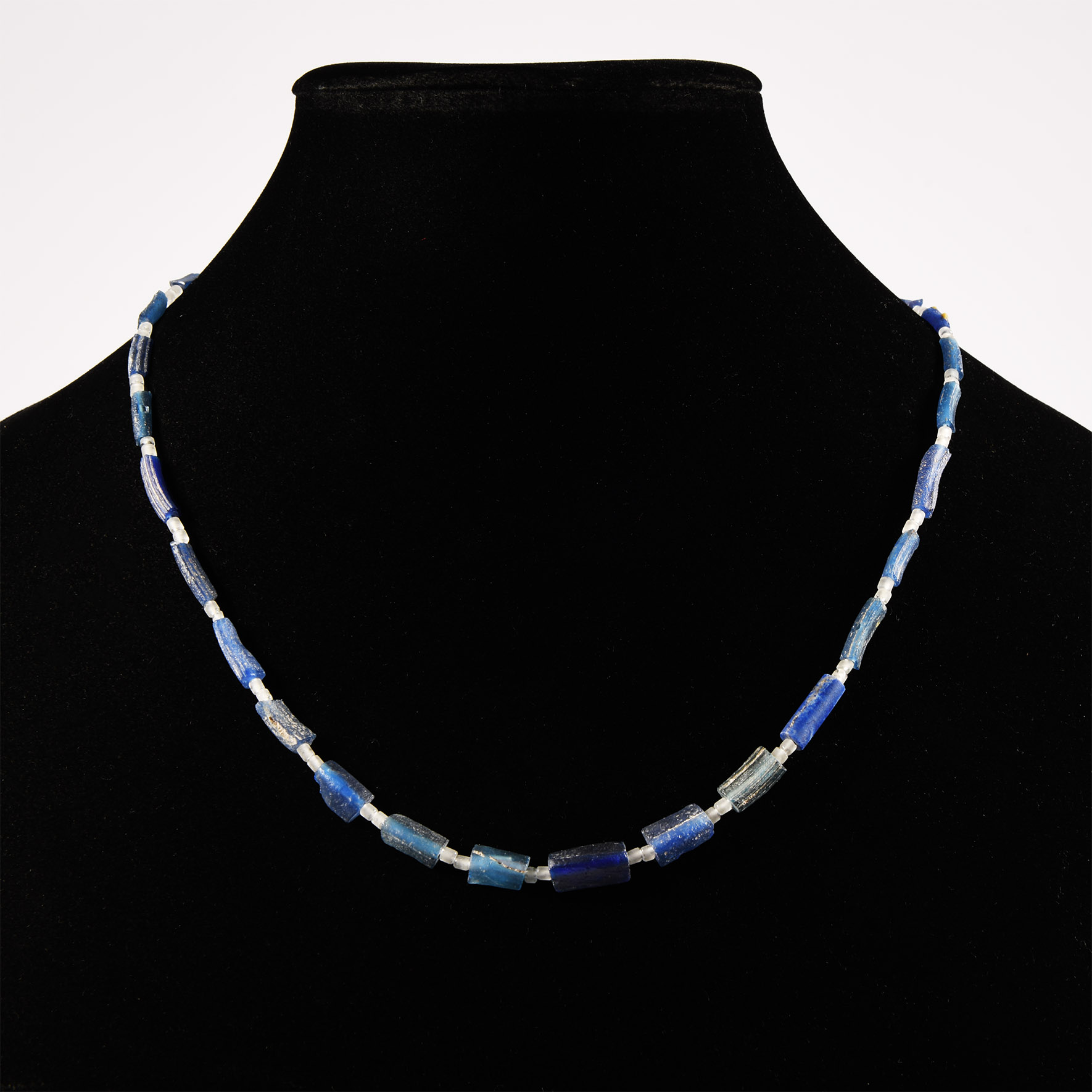 Blue Glass Bead Necklace String