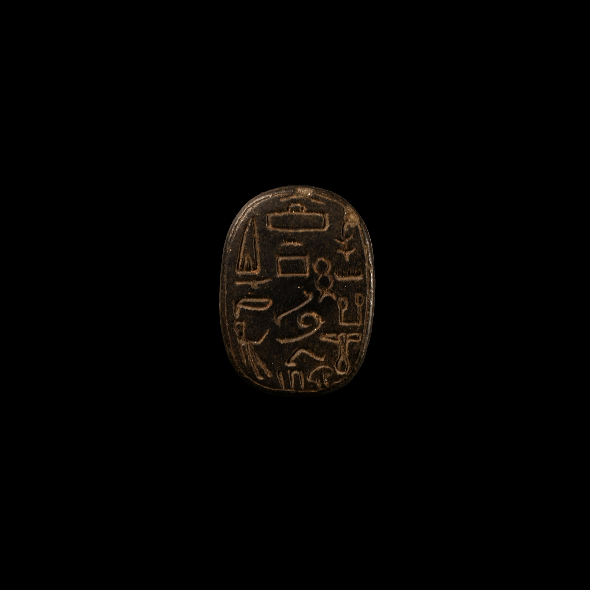 Large Egyptian Hardstone Scarab with Hieroglyphs