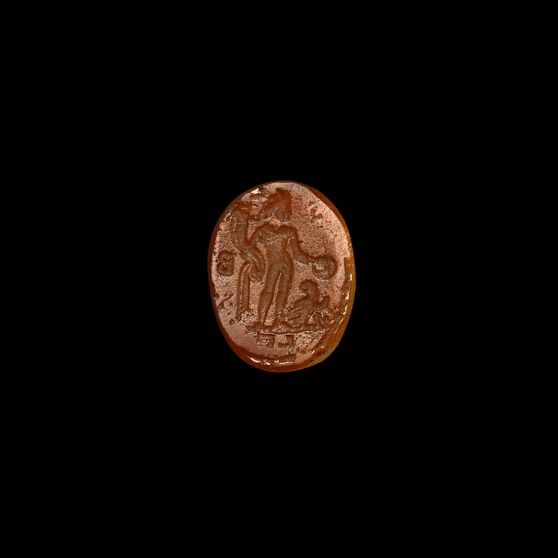 Orange Glass Intaglio