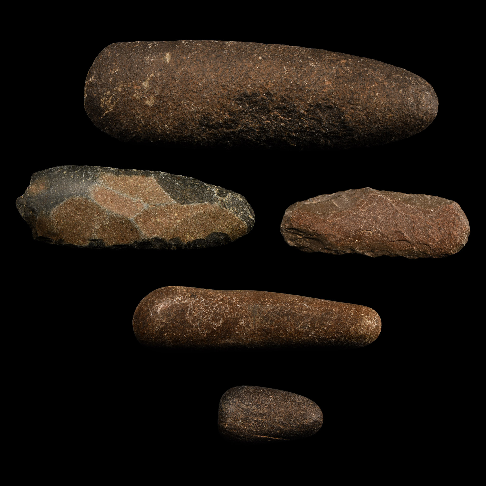 Stone Age Knapped and Pecked Axehead Group