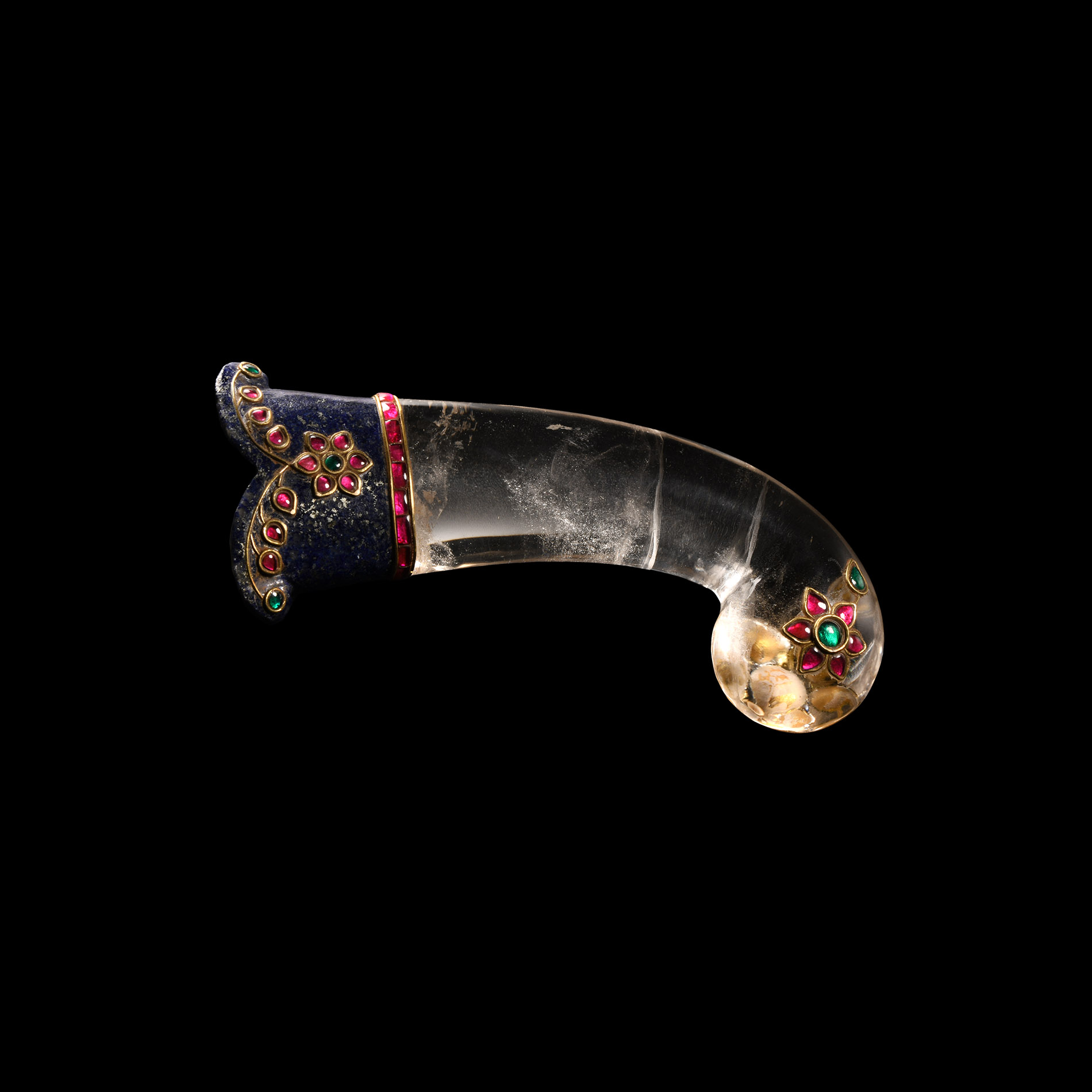 Indian Rock Crystal Dagger Handle with Rubies