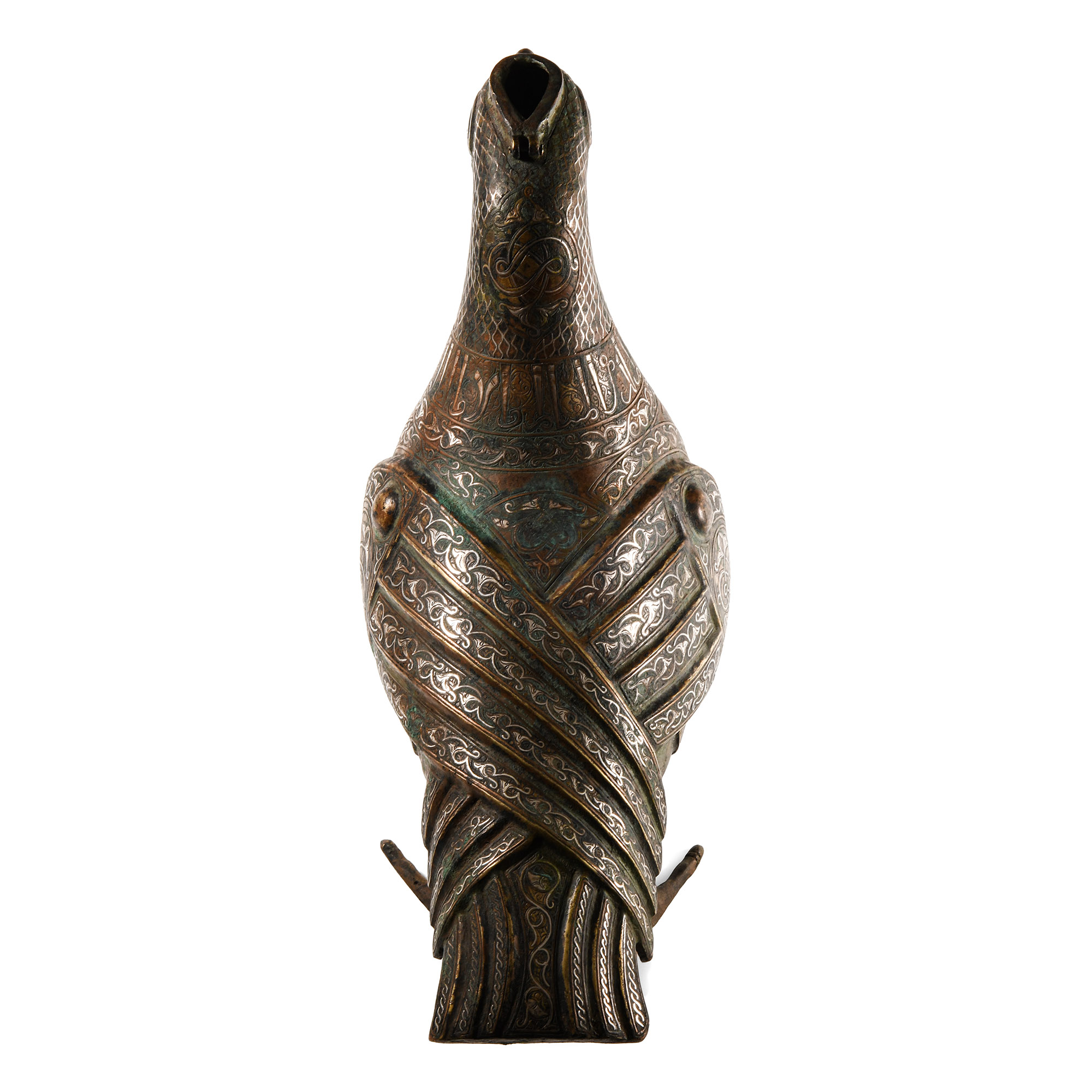 Large Silver Calligraphic Inlaid Bird