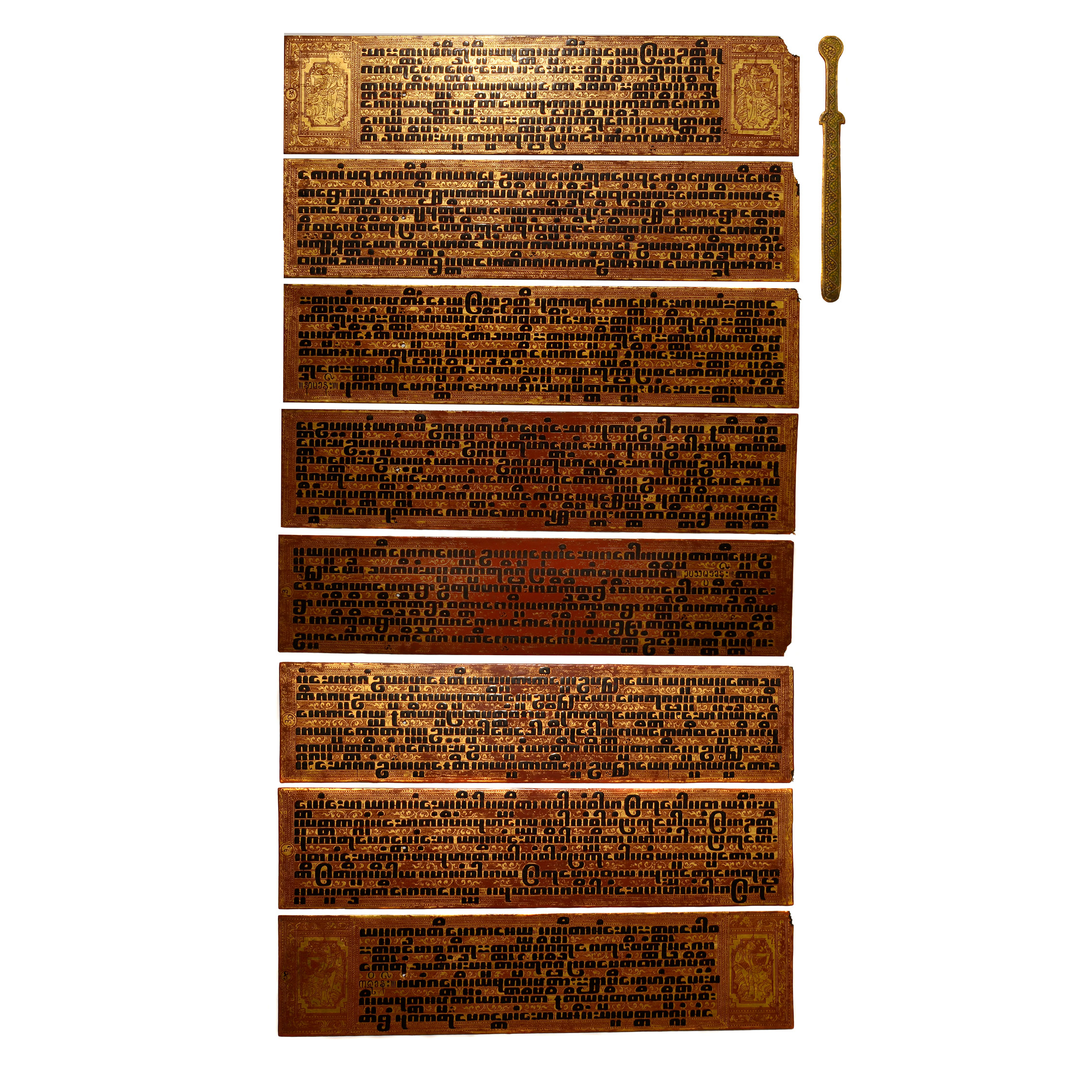 Gilt Burmese Buddhist Kammavaca Manuscript Group