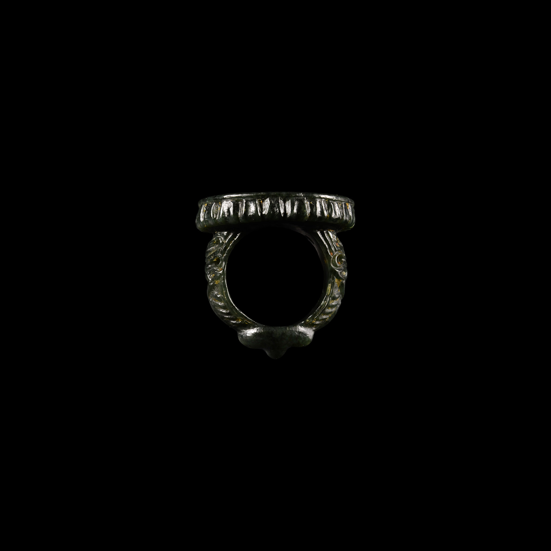 Large Moghul Calligraphic Jadeite Ring